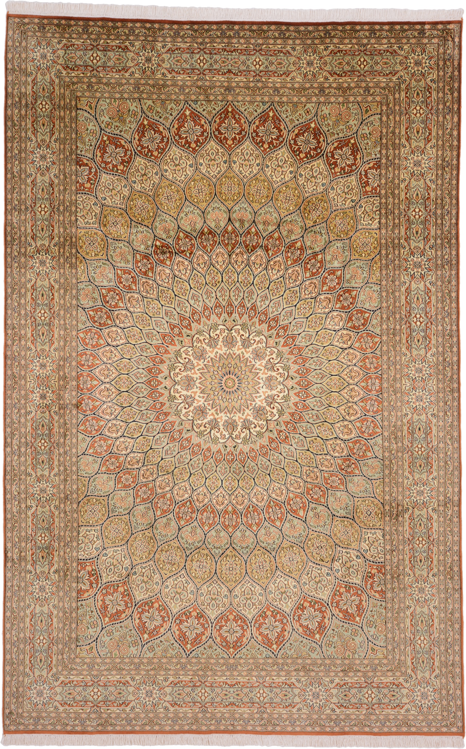 Cashmere Silk Rug 180x280 White (Indian) Hand Knotted