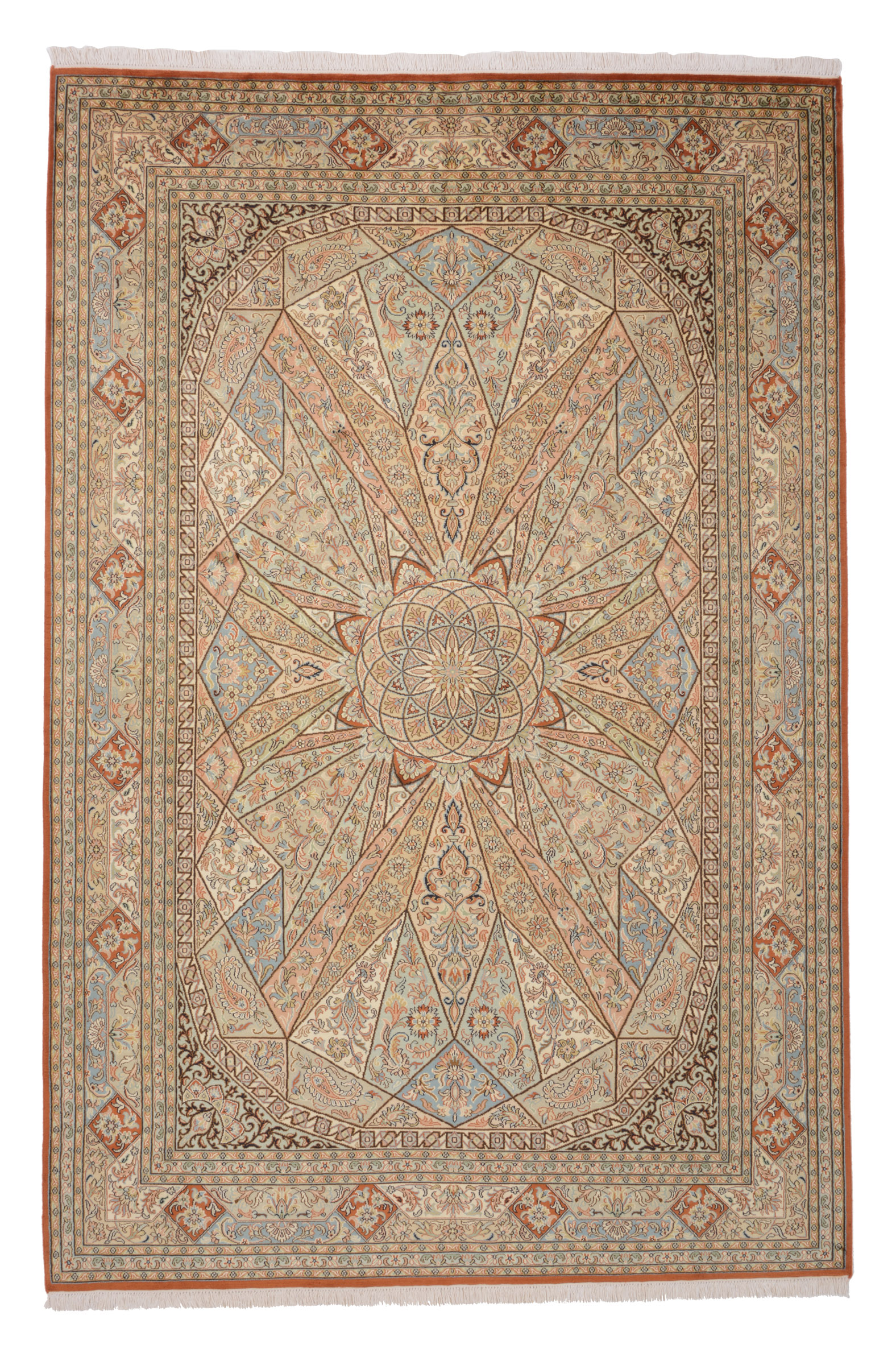 Cashmere Silk Dywan orientalny 170 x 260 Biały (Indian) Ręcznie Tkany