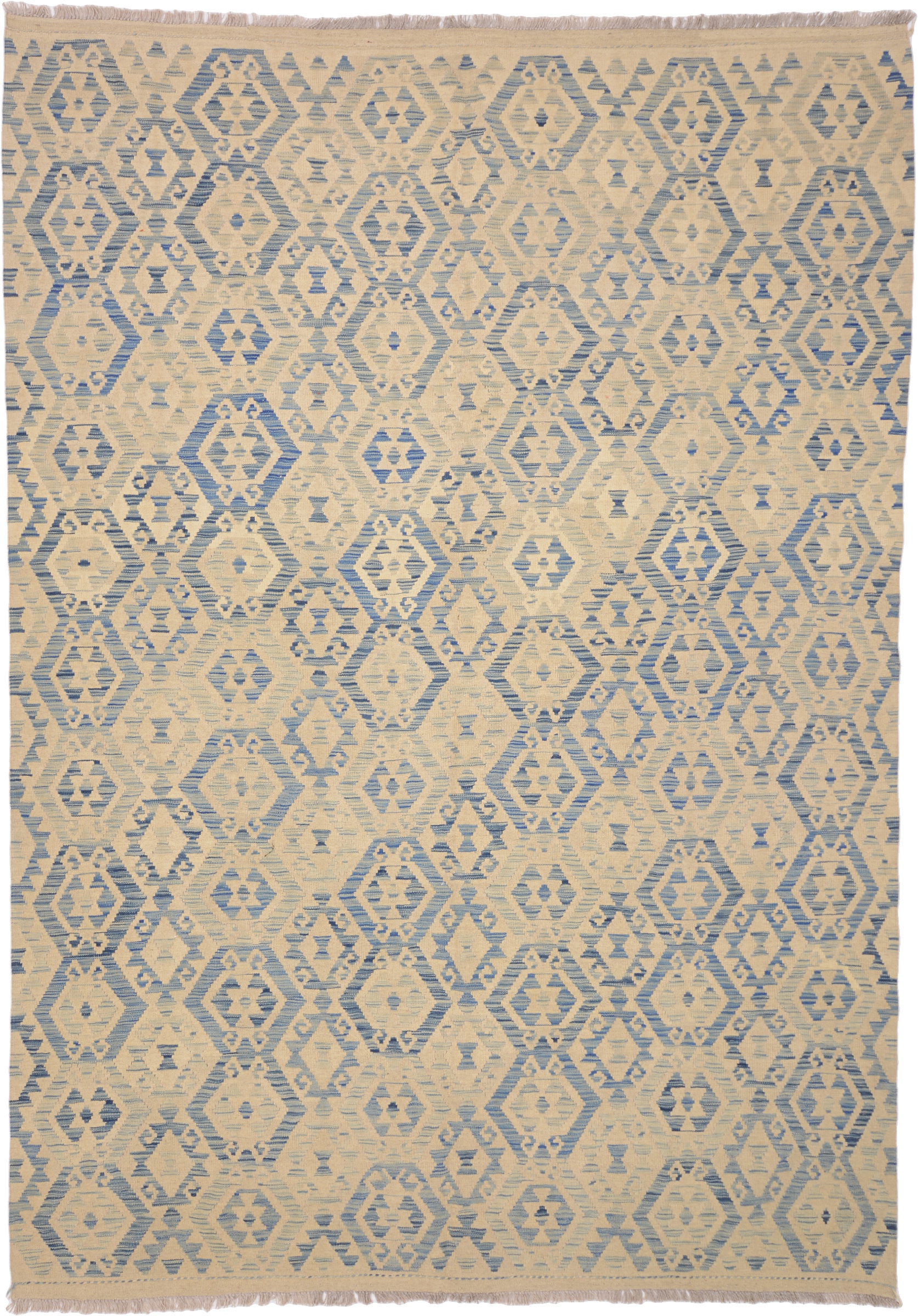 Kilim Carpet 210 x 300 White (Afghanistan) Hand Woven