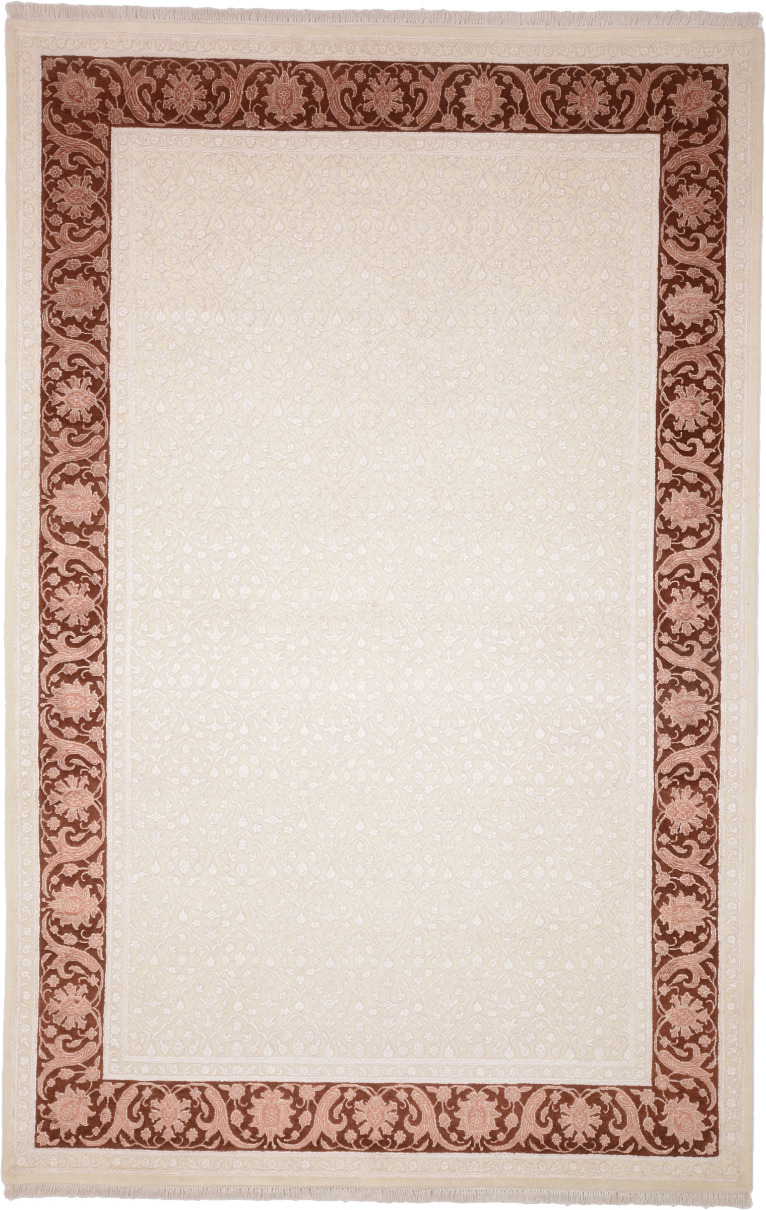 Tabriz Alfombra oriental 300 x 200 Blanco (Indian) Anudado A Mano