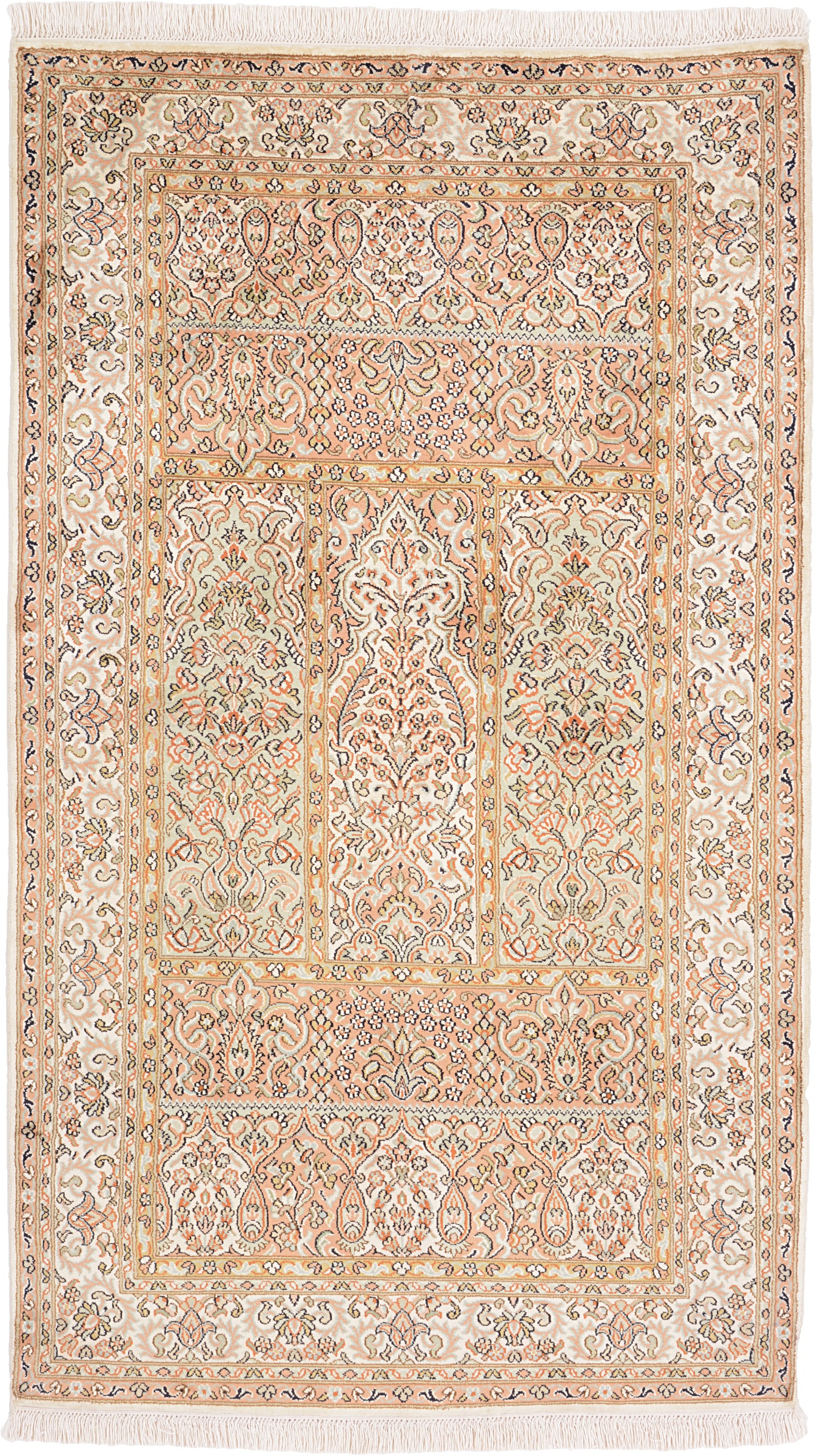 Cashmere Silk Dywan orientalny 160 x 100 Biały (Indian) Ręcznie Tkany