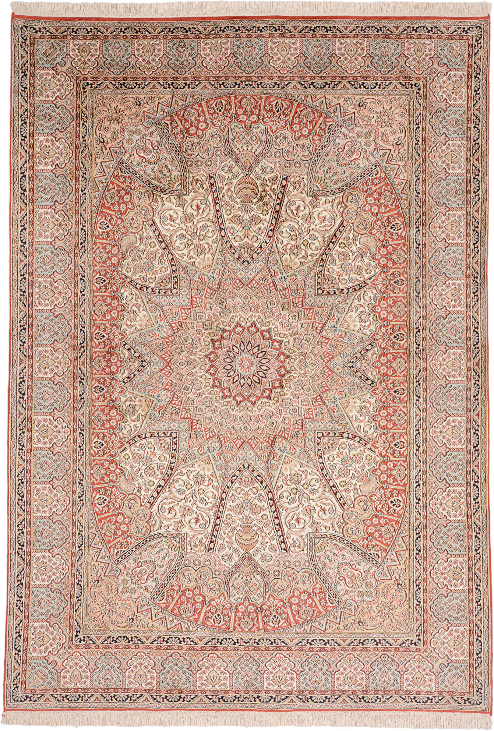 Cashmere Silk Alfombra 170 x 250 Blanco (Indian) Anudado A Mano