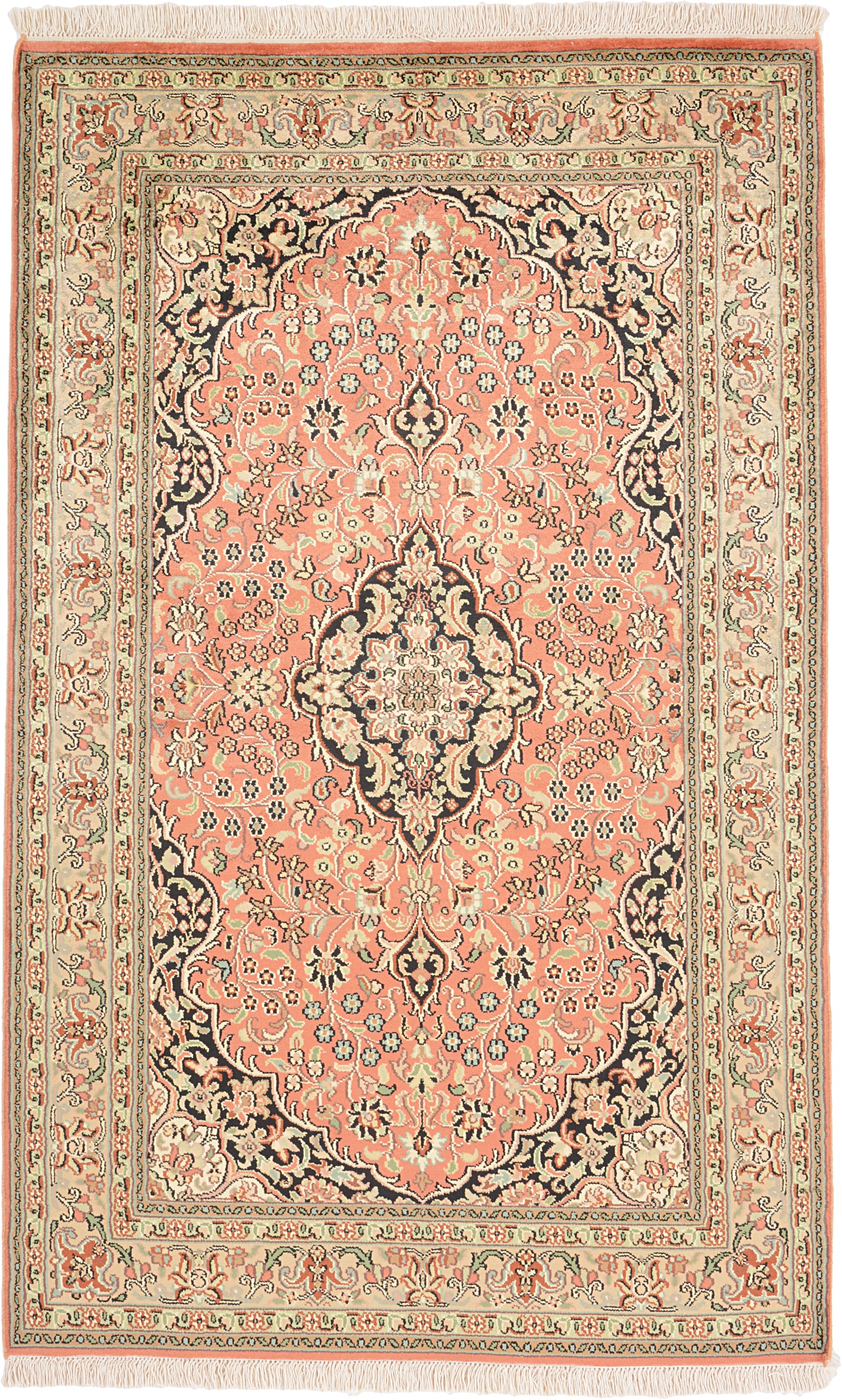 Cashmere Silk Itämainen matto 100x150 Vihreä (Indian) Käsin Solmittu