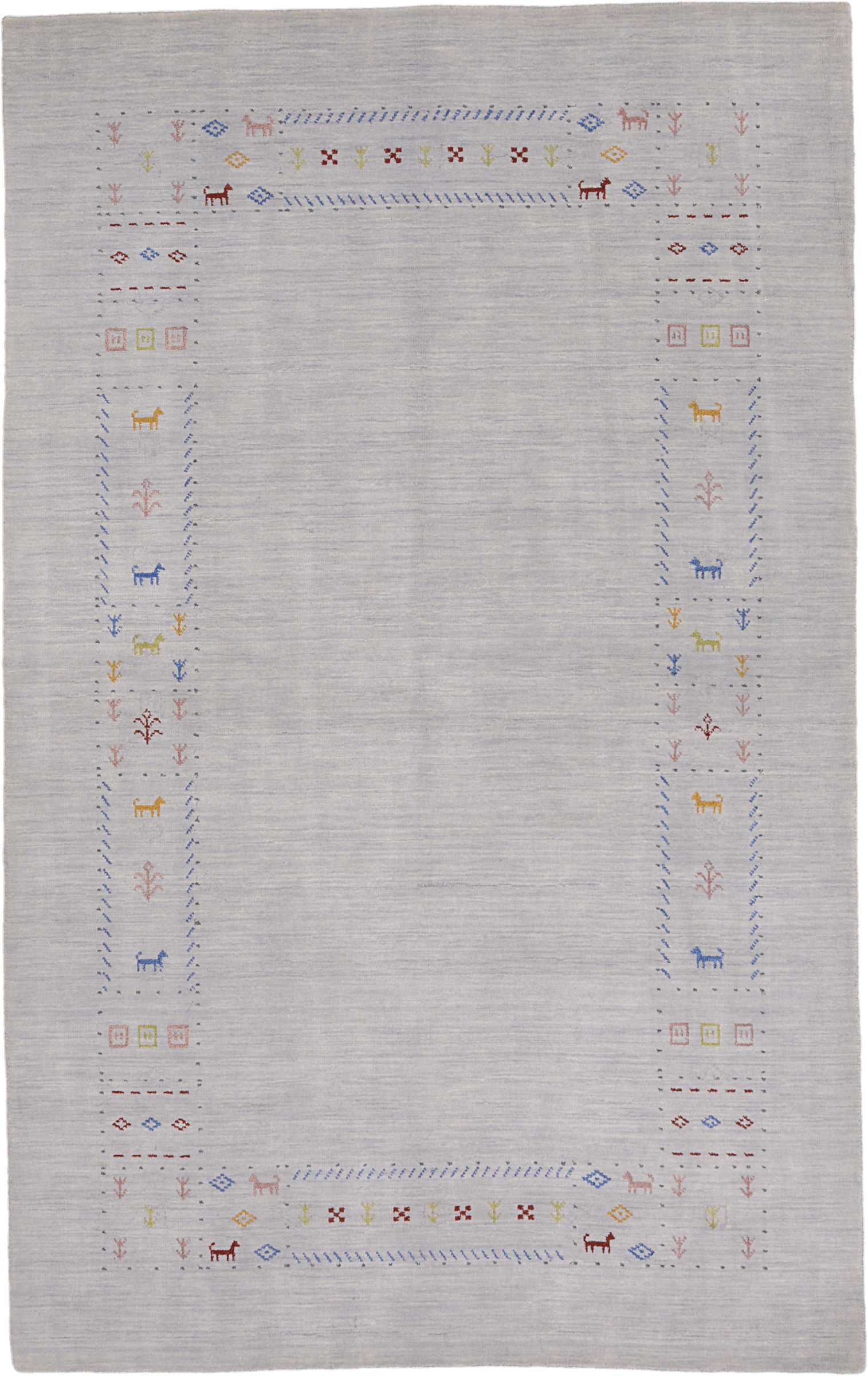 Loribaft Dywan orientalny 150x250 Biały (Indian) Ręcznie Tkany