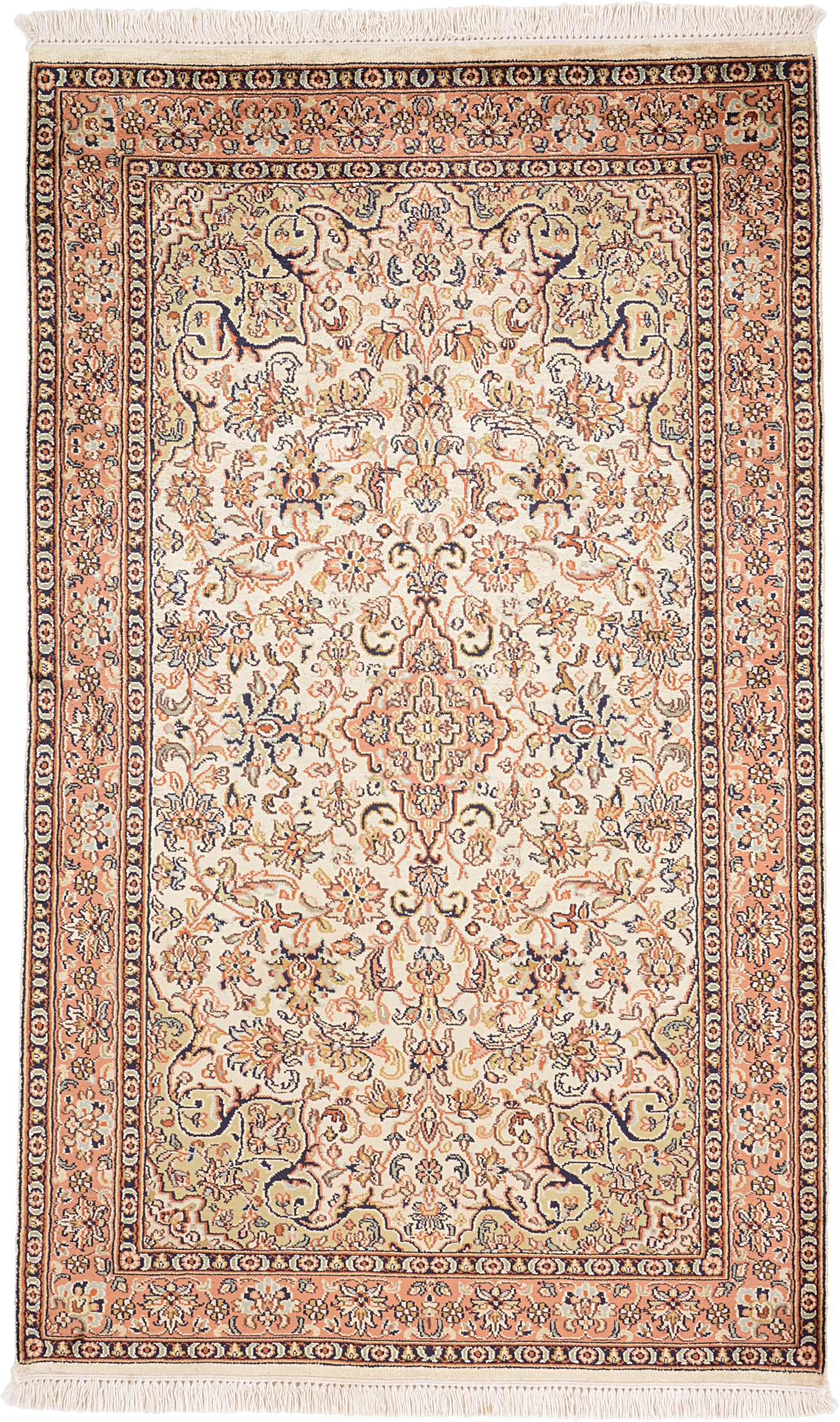 Cashmere Silk Dywan orientalny 80x130 Biały (Indian) Ręcznie Tkany