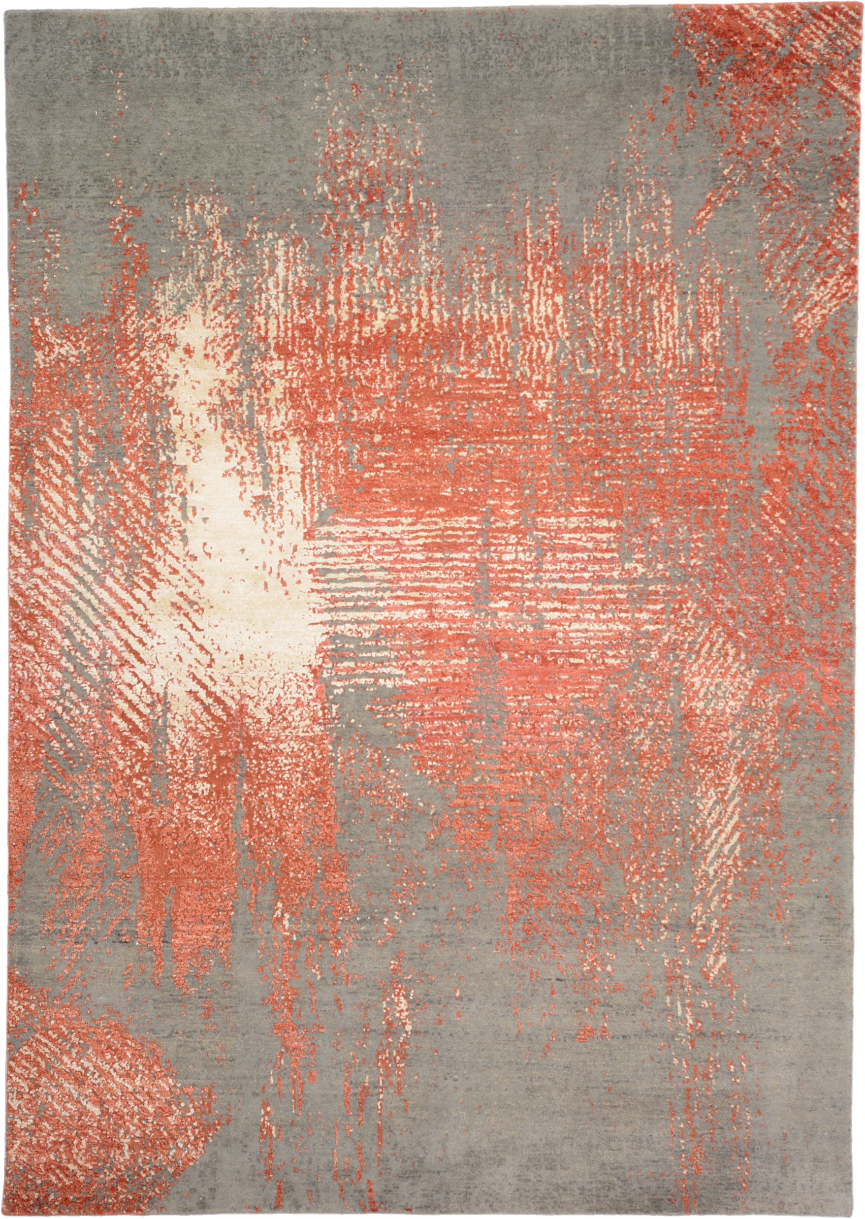 Asman Orientalsk teppe 170 x 240 Grå (Indian) Håndknyttet