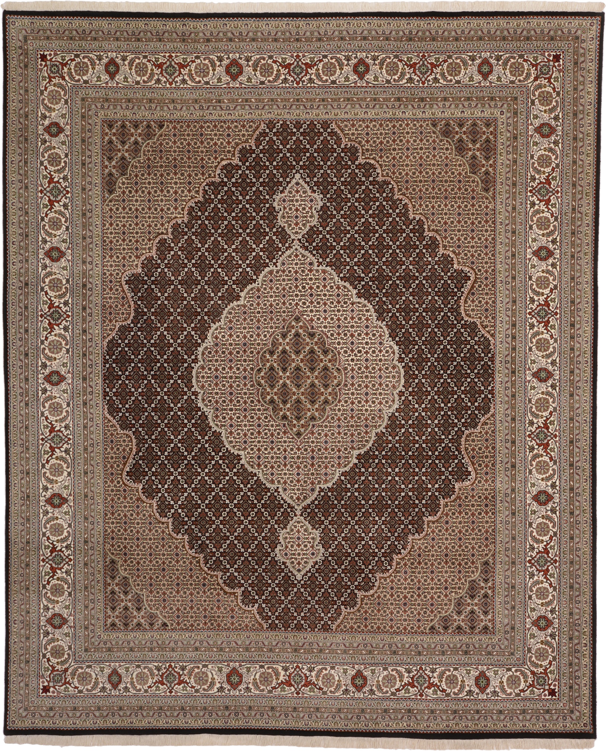 Tabriz Dywan orientalny 300 x 250 Biały (Indian) Ręcznie Tkany