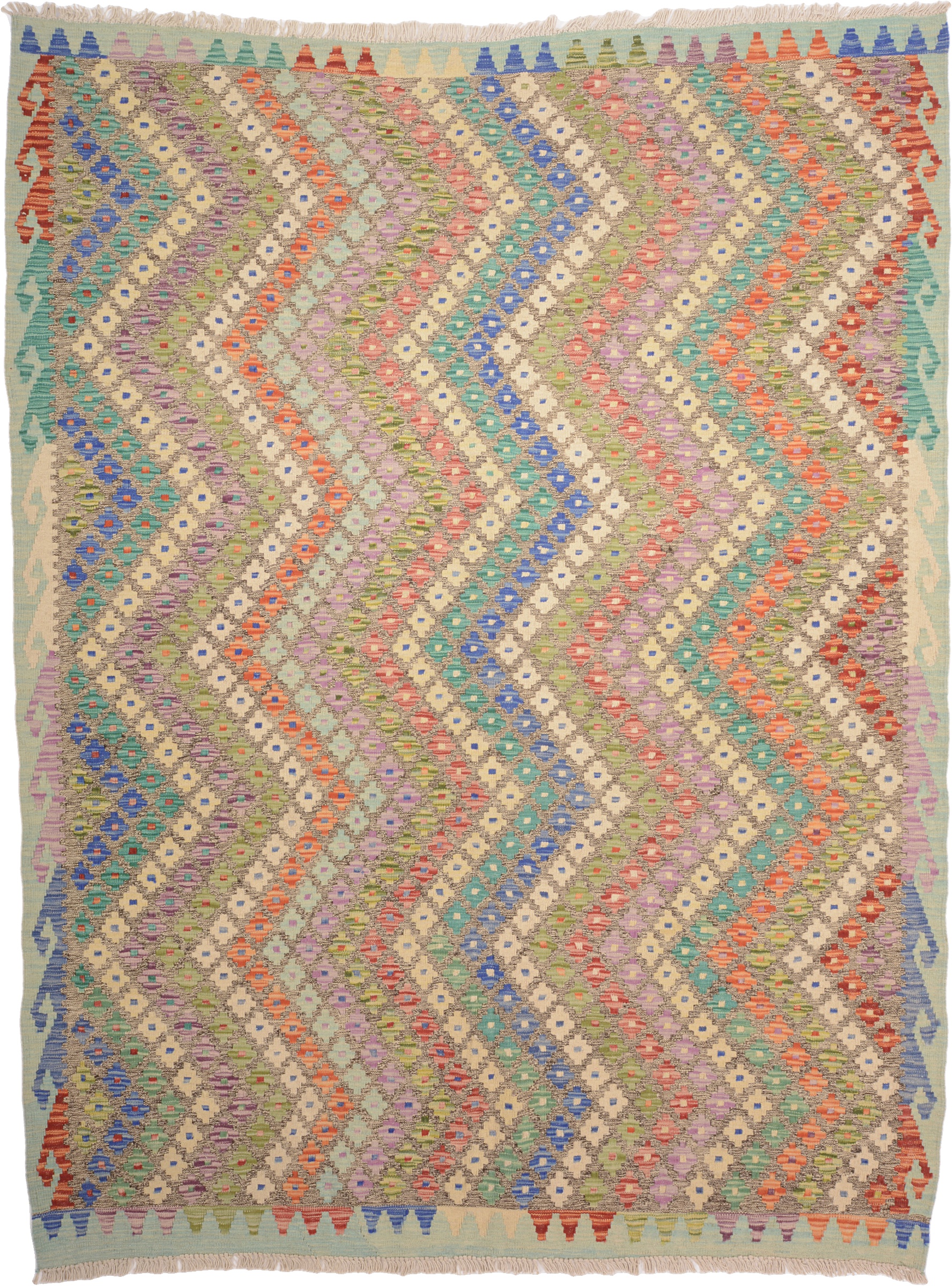 Kilim Keleti szőnyeg 180 x 240 Fehér (Afganisztán) Kézzel Szőtt