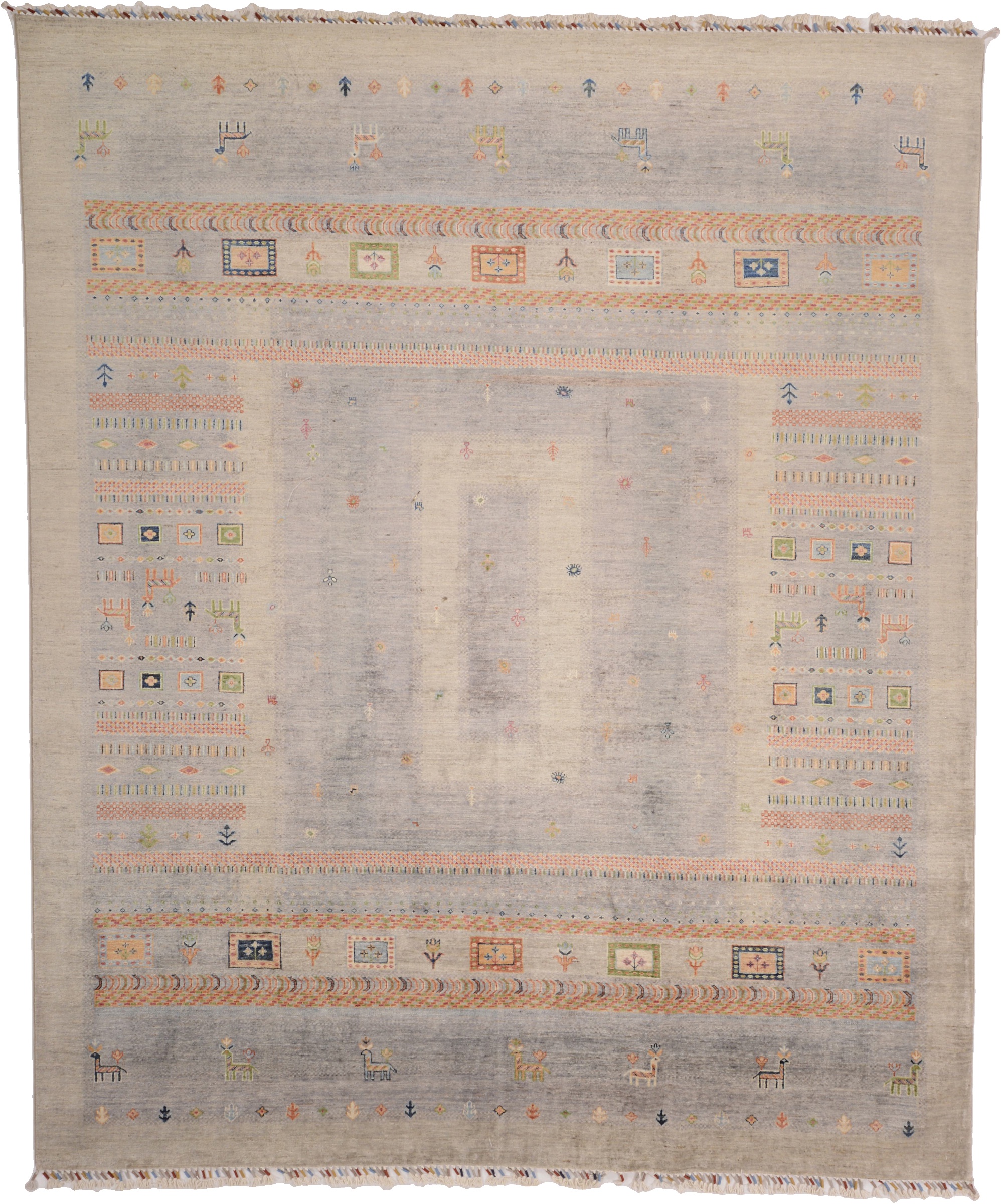 Samarkand Dywan orientalny 300 x 250 Biały (Pakistan) Ręcznie Tkany