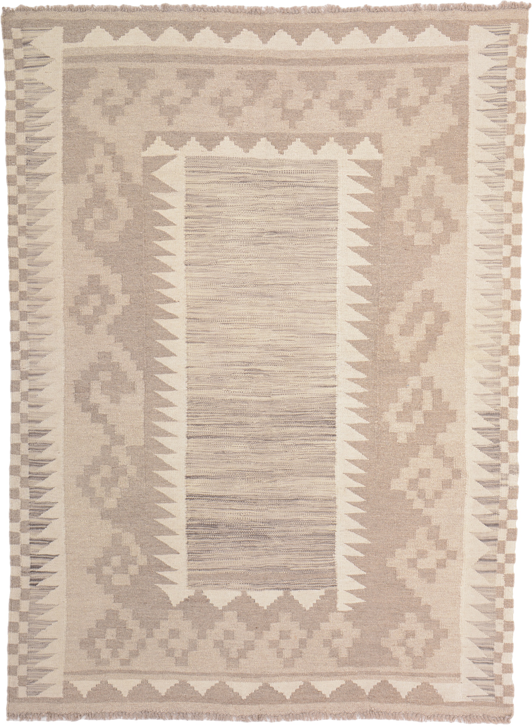 Kilim Oosters tapijt 140x200 Wit (Pakistan) Noué À La Main