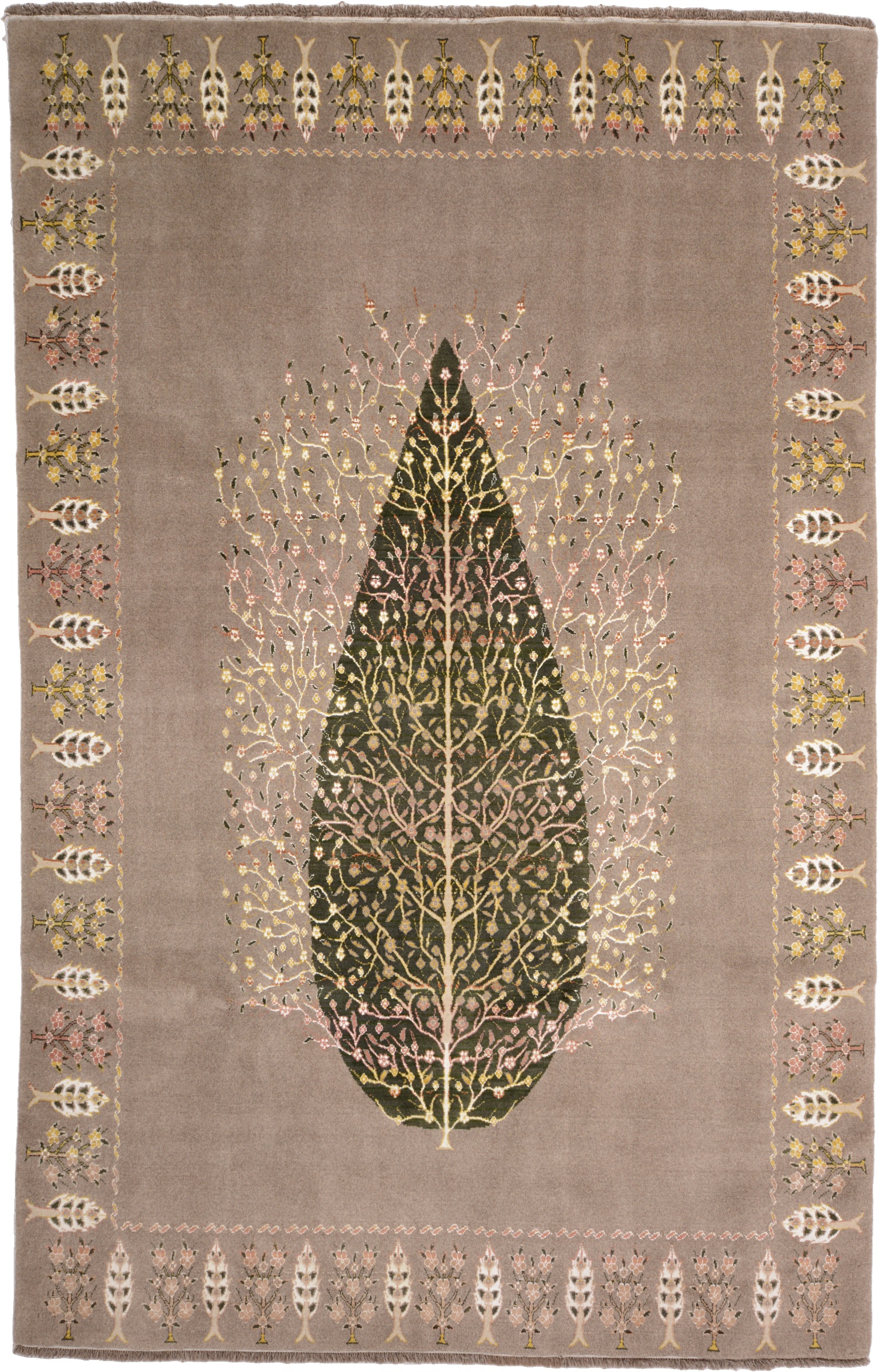 Loribaft Dywan orientalny 200x300 Biały (Indian) Ręcznie Tkany