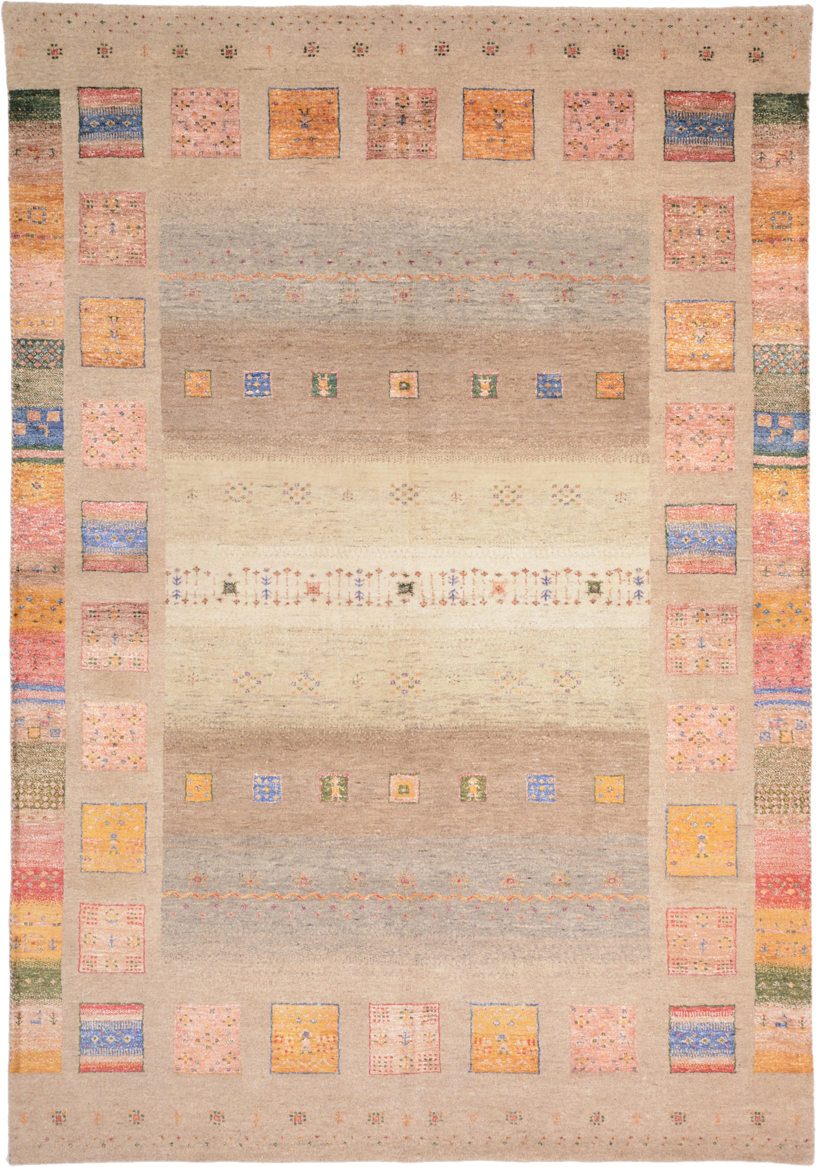 Loribaft Dywan 170x250 Biały (Indian) Ręcznie Tkany