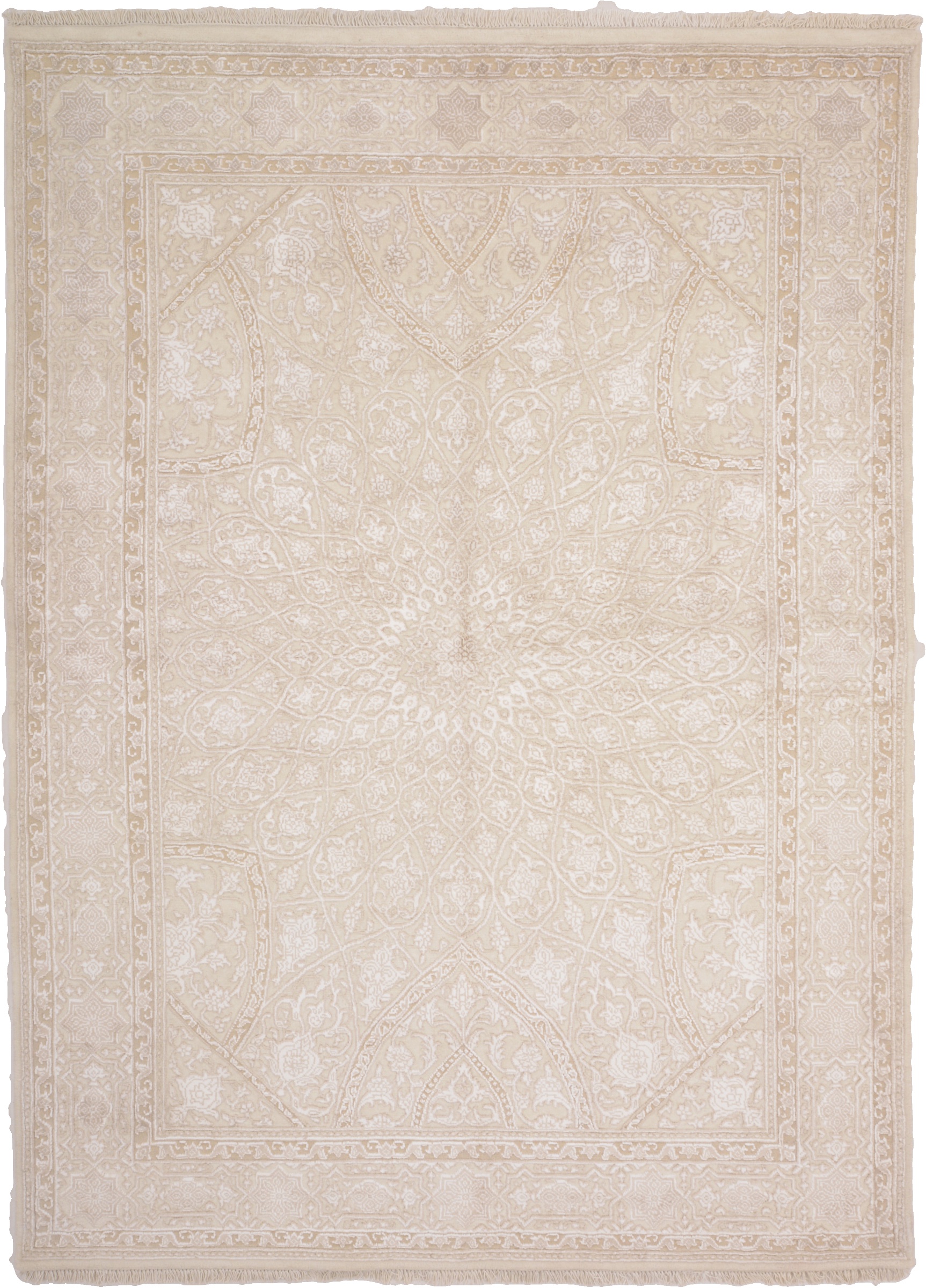 Tabriz Perski dywan 150x210 Biały (Iran) Ręcznie Tkany