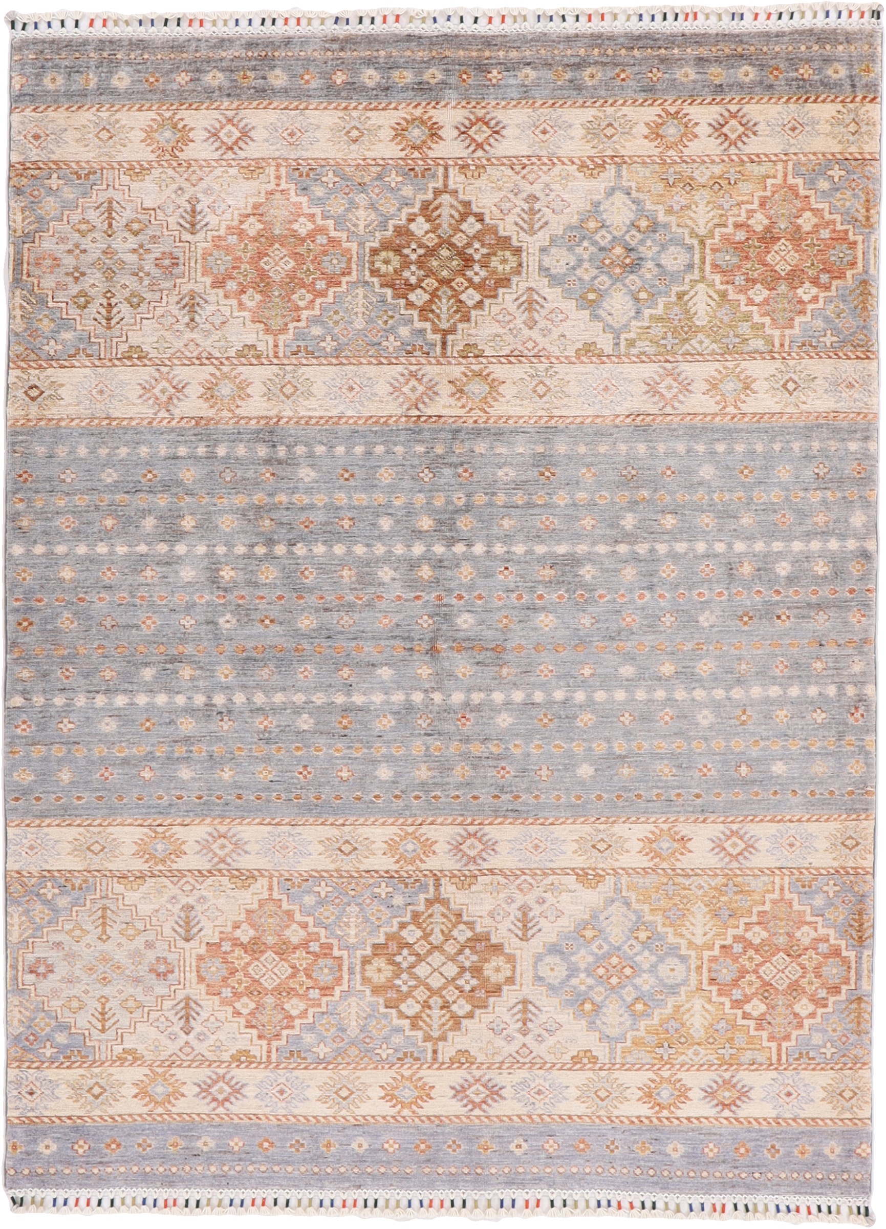 Samarkand Carpet 210 x 150 White (Afghanistan) Hand Knotted