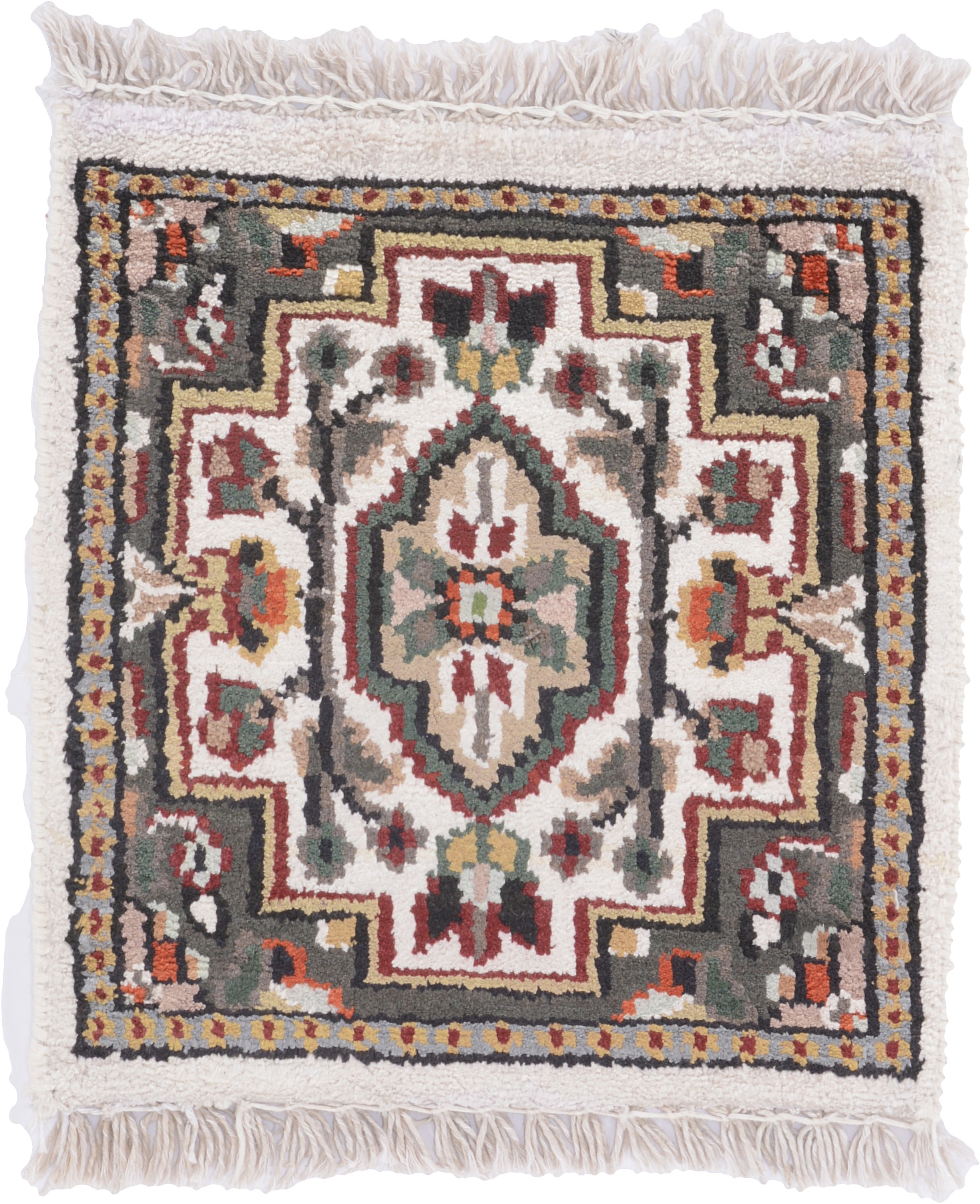 Agra Dywan orientalny 30 x 30 Biały (Indian) Ręcznie Tkany