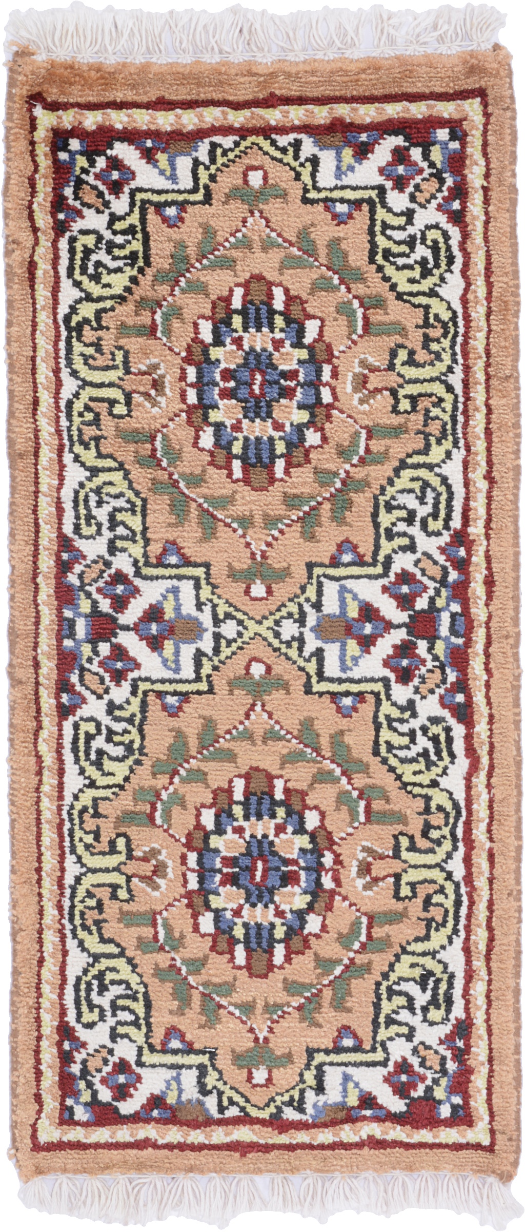 Agra Itämainen matto 30x60 Valkoinen (Indian) Käsin Solmittu