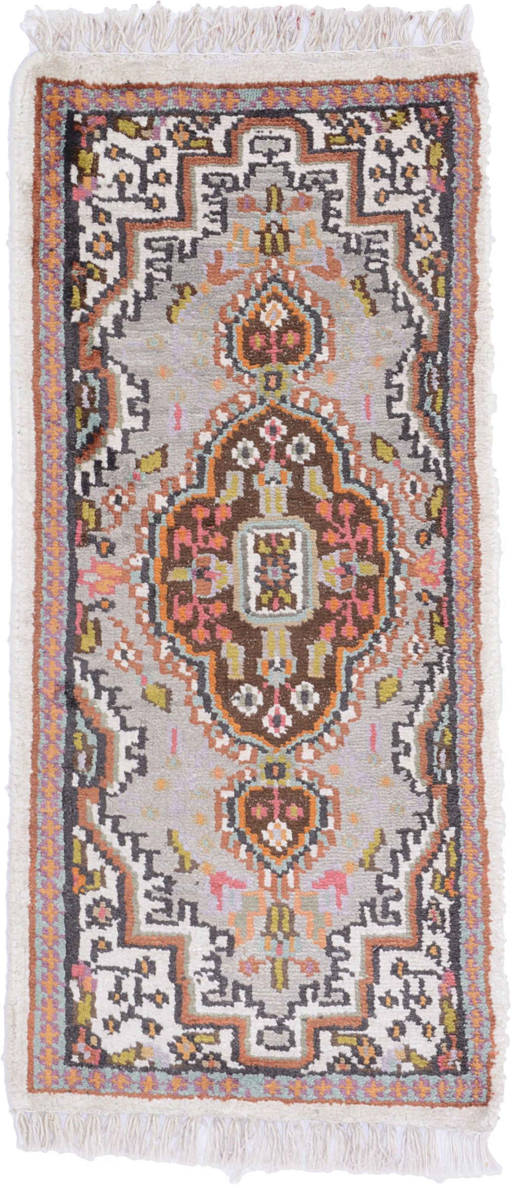 Agra Dywan 30x60 Biały (Indian) Ręcznie Tkany