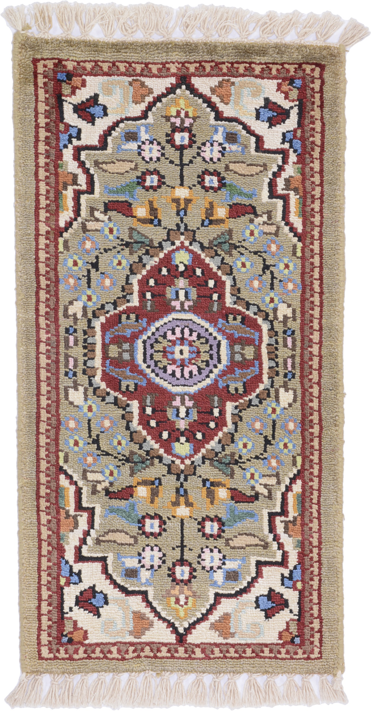 Agra Dywan 30x60 Biały (Indian) Ręcznie Tkany