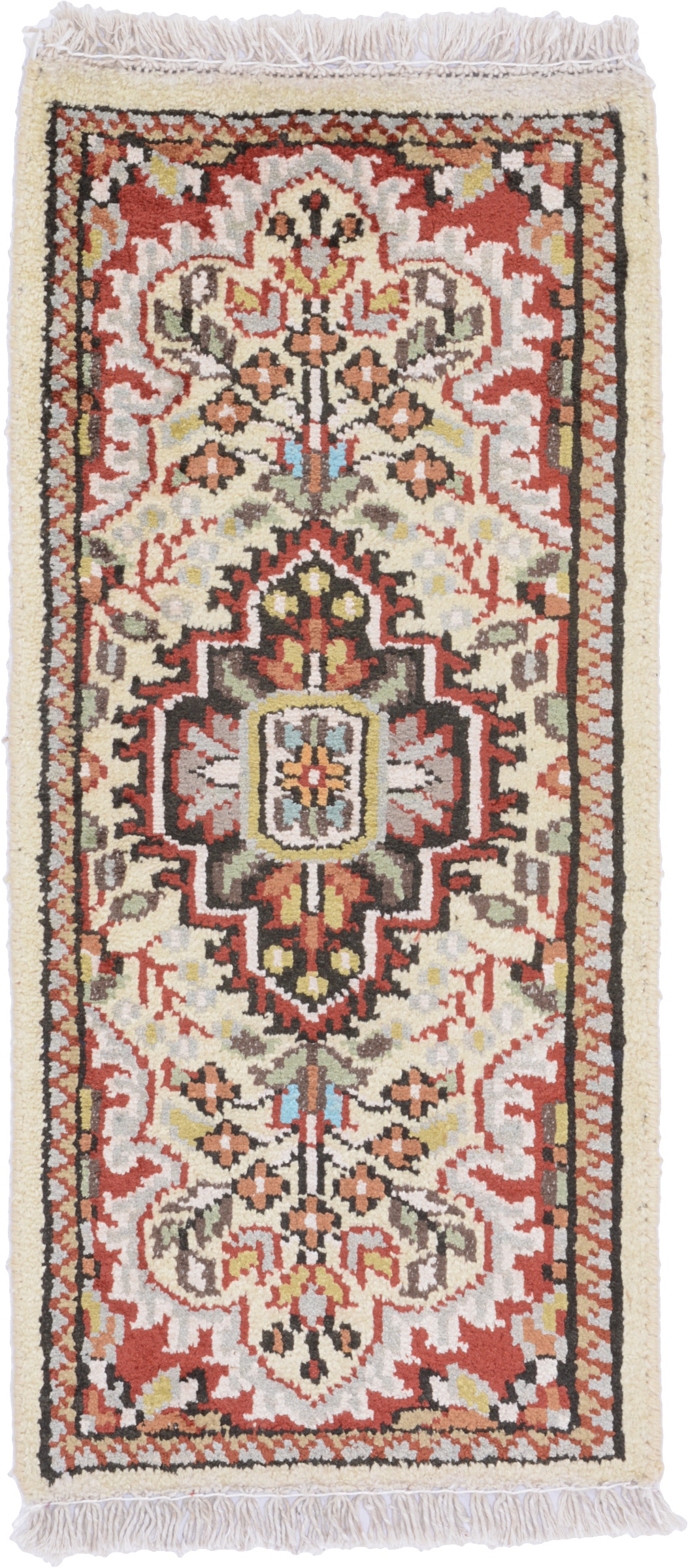 Agra Dywan orientalny 30 x 60 Biały (Indian) Ręcznie Tkany