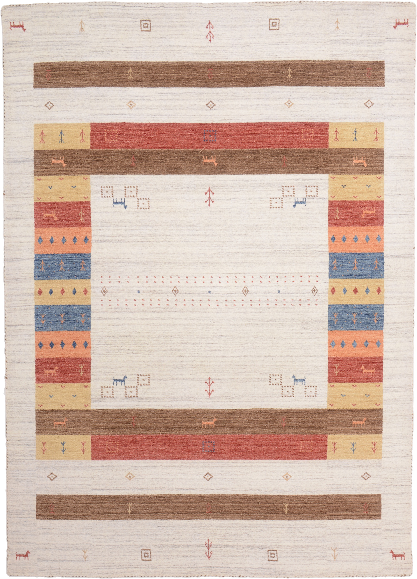 Loribaft Orientalisk matta 140 x 200 Vit (Indian) Handknuten