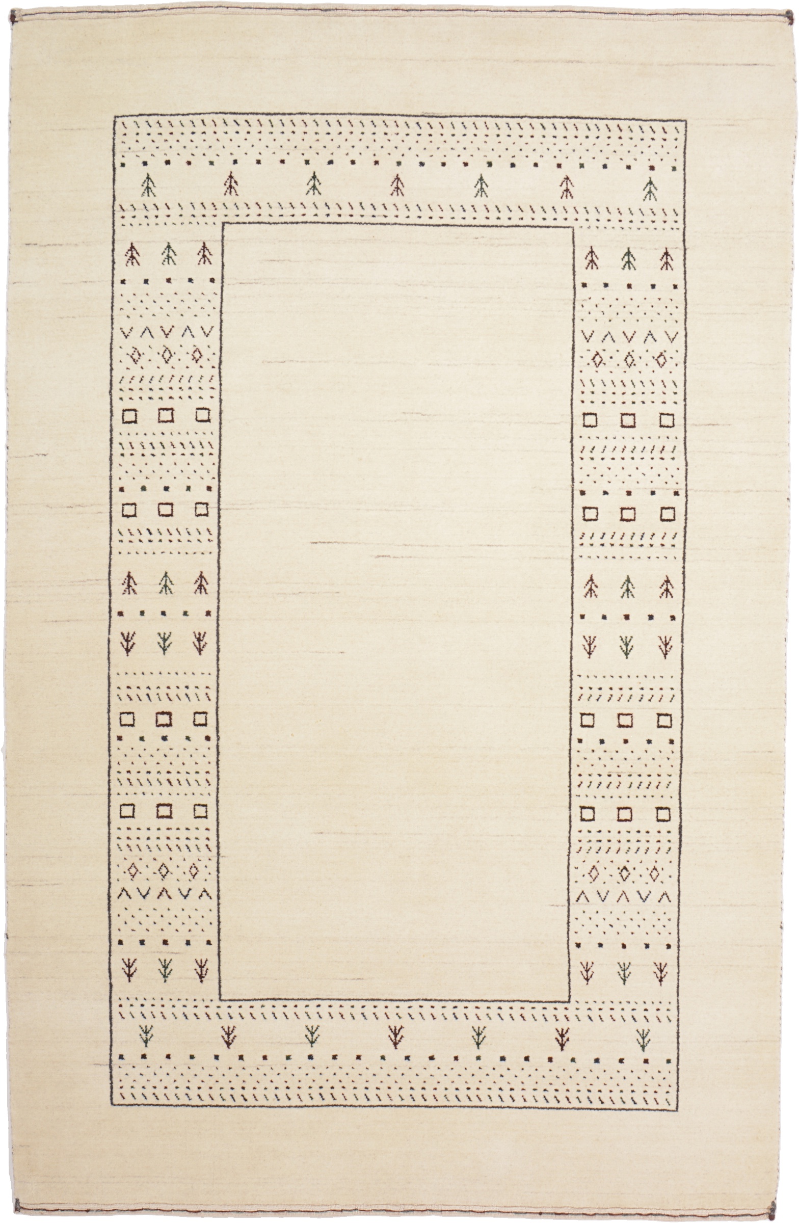 Loribaft Alcatifa 140 x 220 Branco (Indian) Atado À Mão