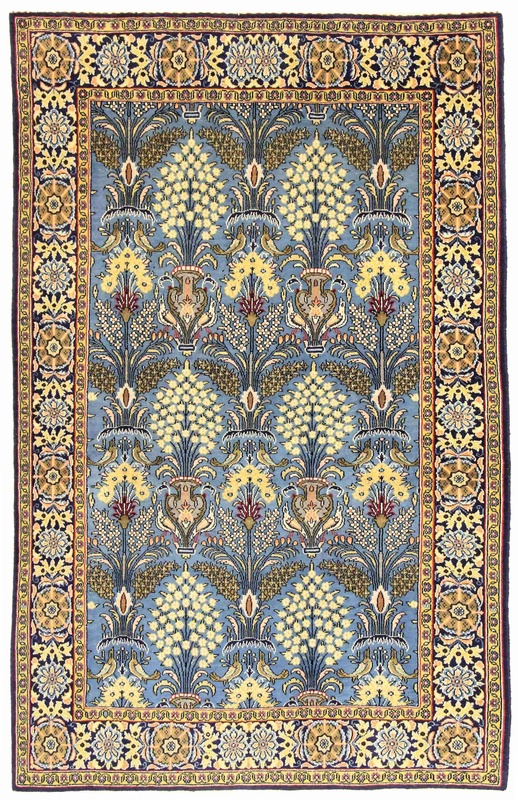 Ghom Tapete oriental 210 x 140 Azul (Irã) Atado À Mão