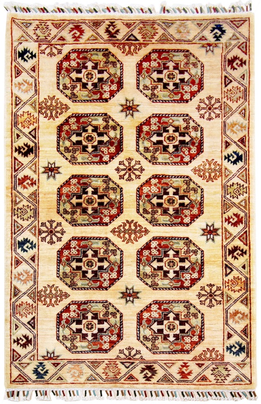 Ziegler Dywan orientalny 110x150 Beżowy (Afganistan) Ręcznie Tkany