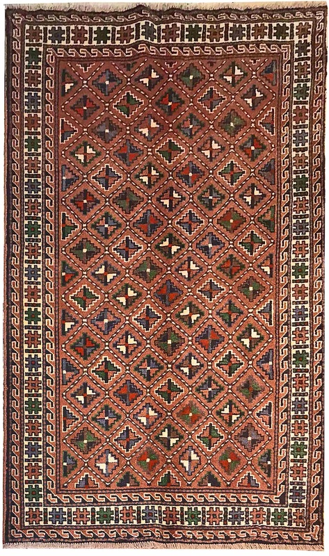 Kurdi Tapis persan 200x120 Marron (Iran) Noué À La Main