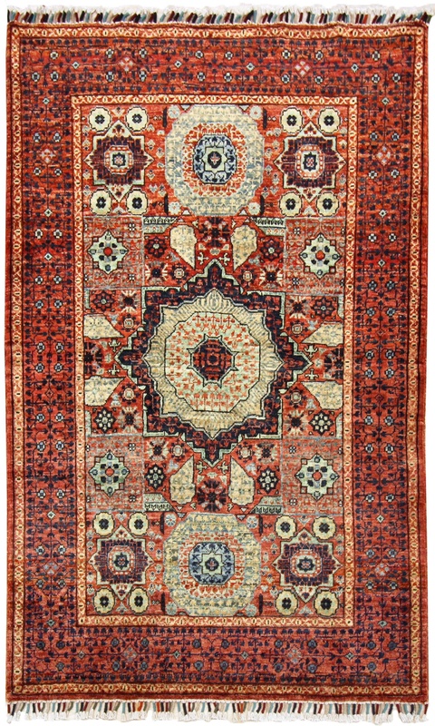 Mamluk Teppe 100 x 150 Rød (Afghanistan) Håndknyttet