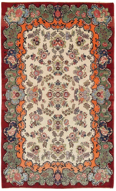Kashan Alfombra persa 210x140 Beige (Iran) Anudado A Mano