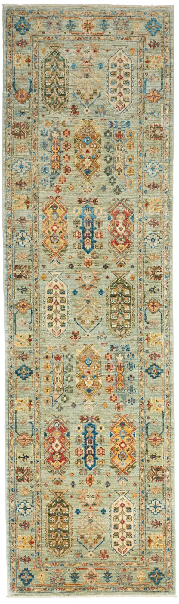 Samarkand Oosters tapijt 80 x 240 Wit (Pakistan) Noué À La Main