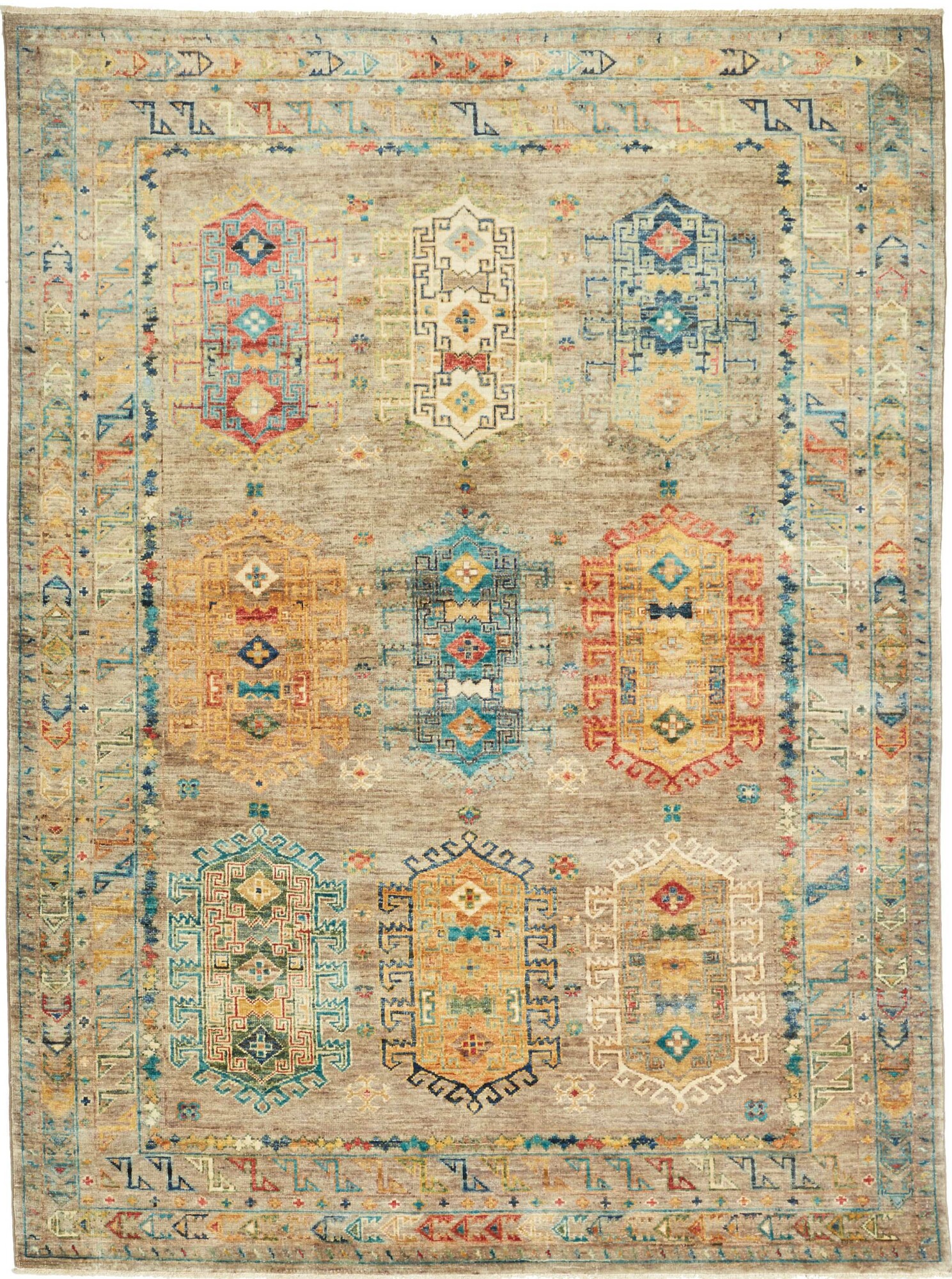 Samarkand Szőnyeg 200 x 150 Szürke (Pakisztán) Kézzel Csomózott