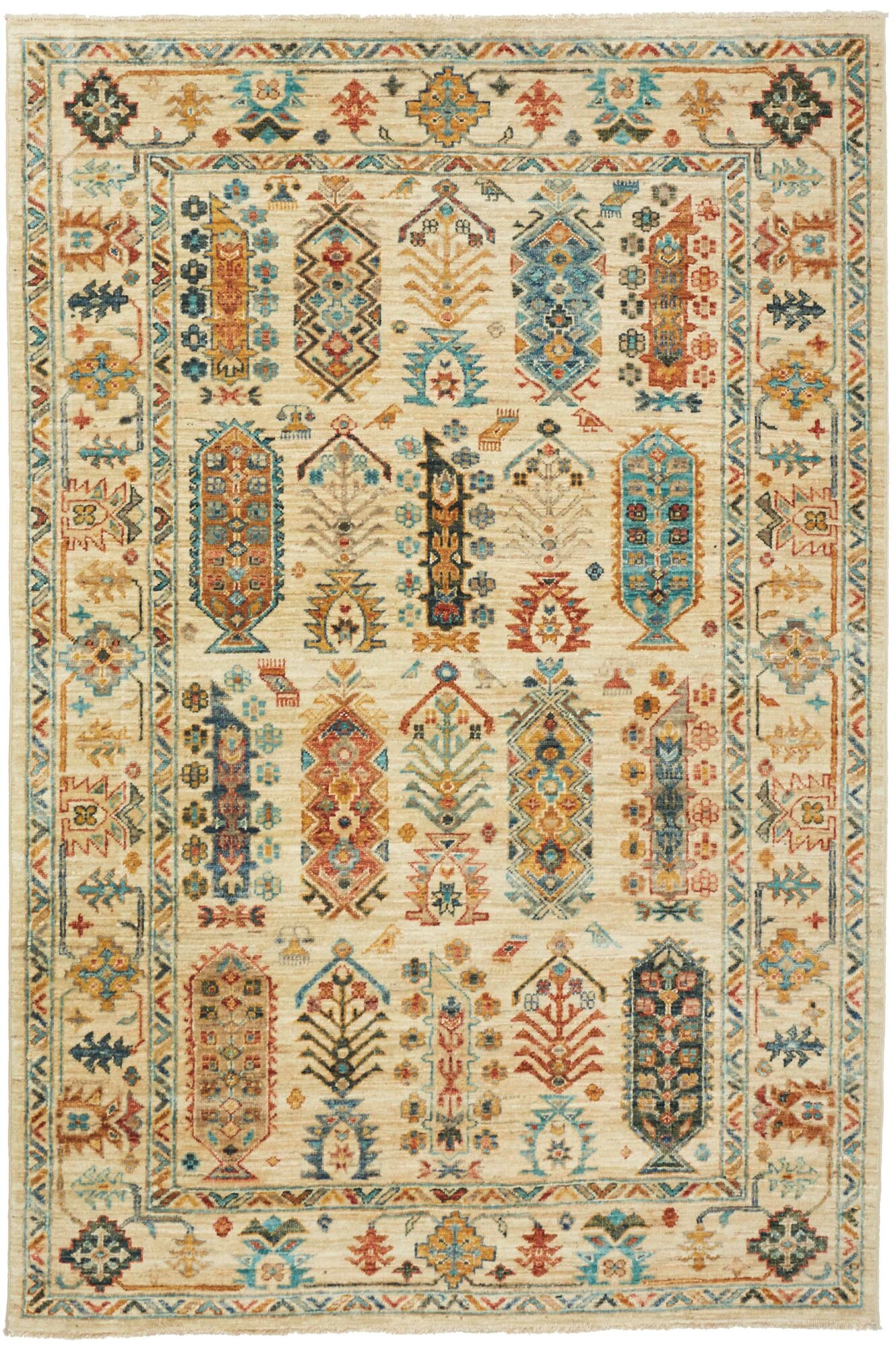 Samarkand Rug 130x190 Green (Pakistan) Hand Knotted