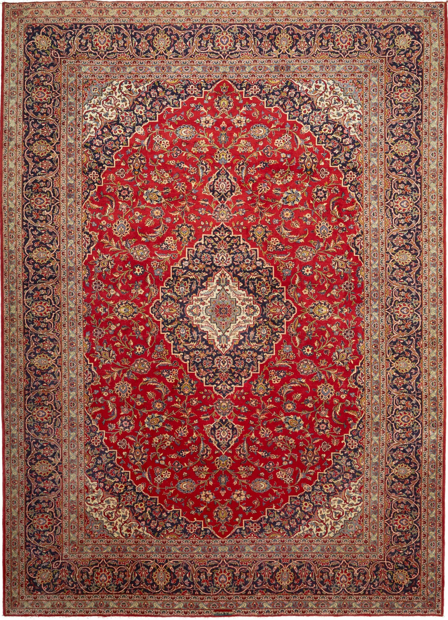 Kashan Persian rug 360x260 Brown (Iran) Hand Knotted