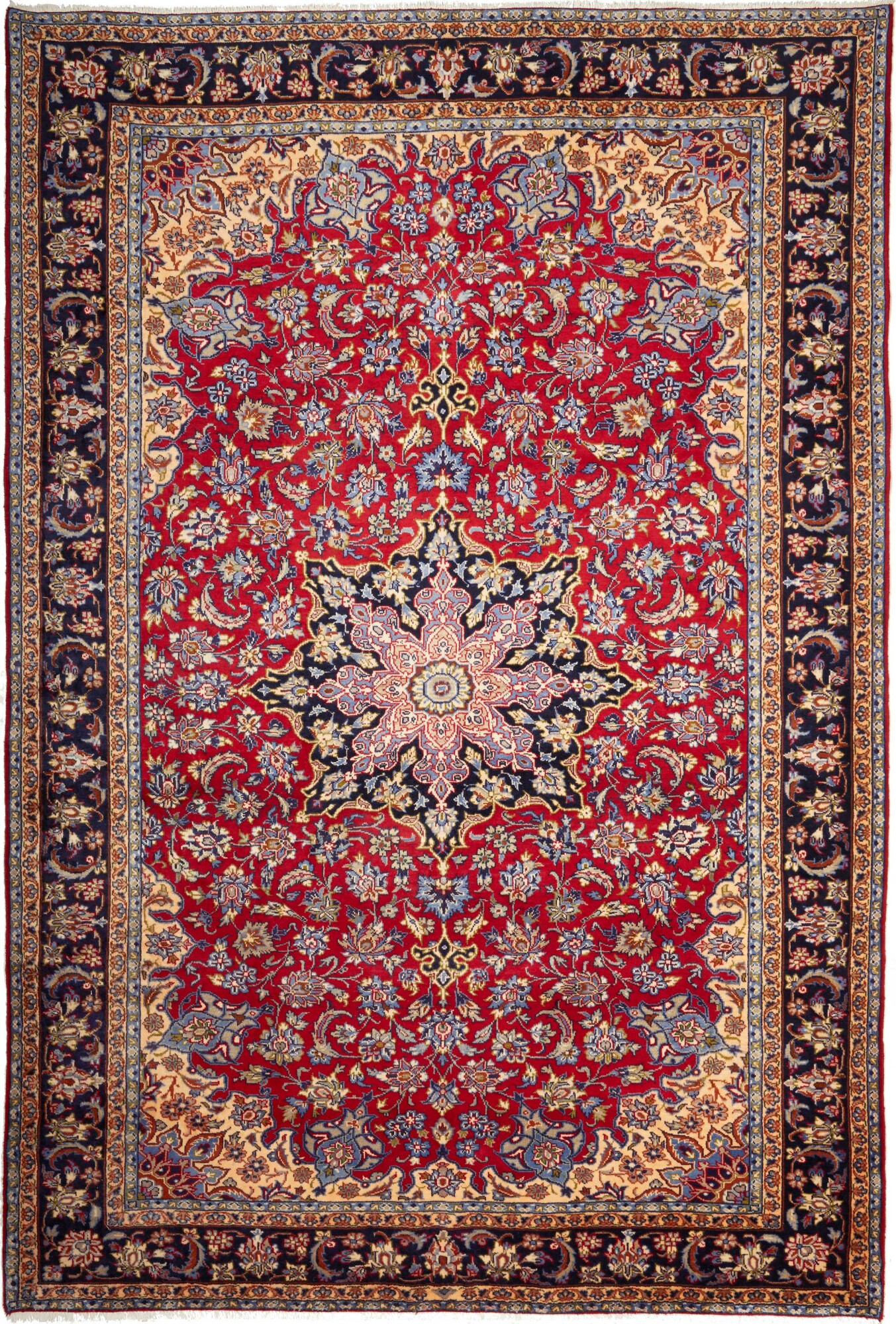 Najafabad Alfombra persa 220 x 330 Gris (Iran) Anudado A Mano