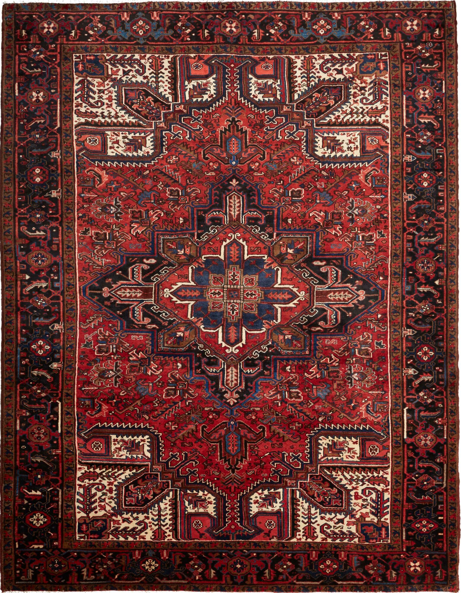 Heriz Teppe 330x260 Grå (Iran) Håndknyttet
