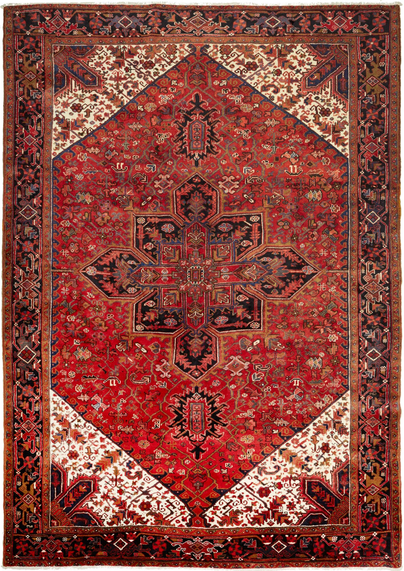 Heriz Koberec 340x240 Žlutá (Írán) Ručně Vázané