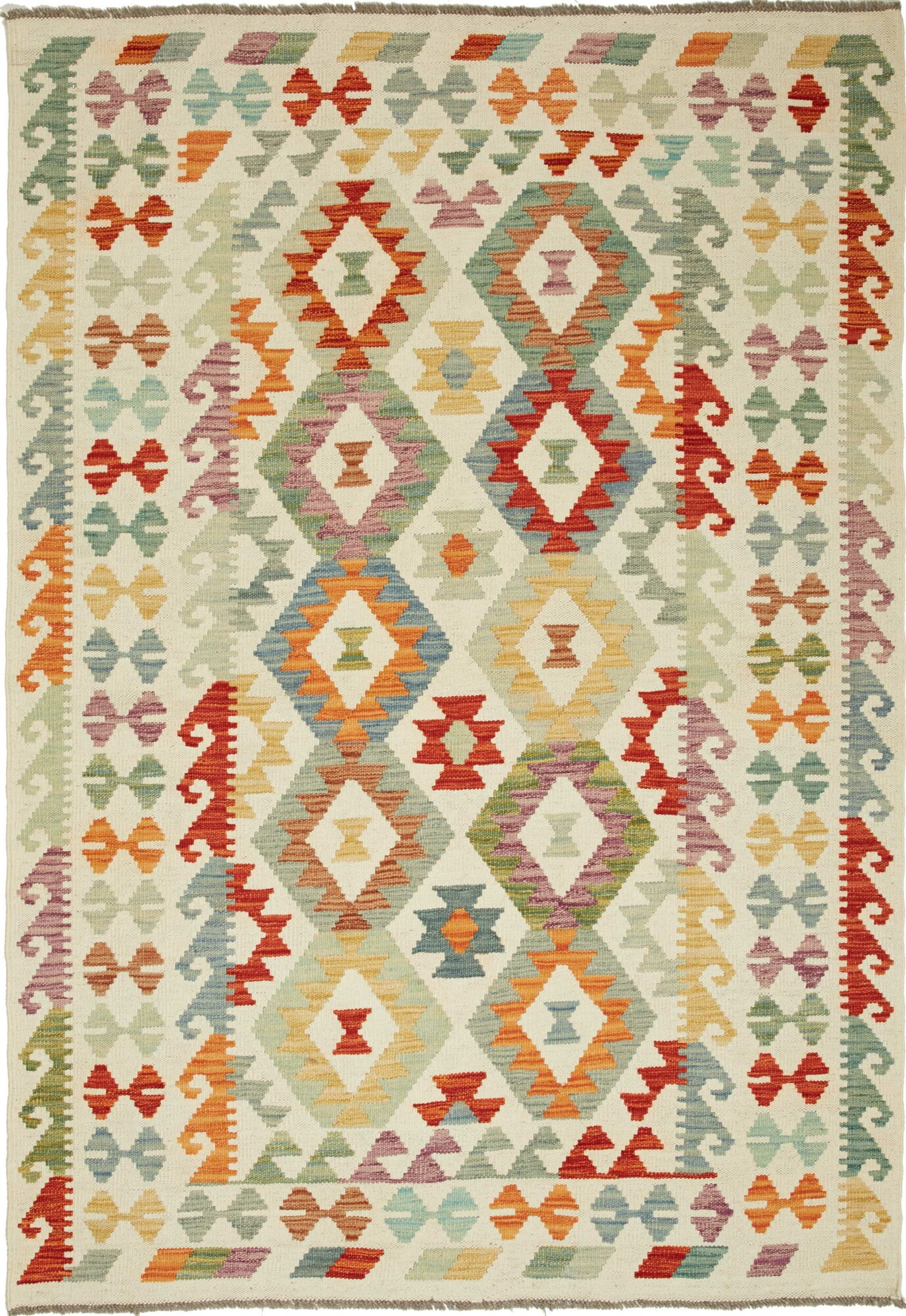 Kilim Rug 180x130 Green (Pakistan) Hand Woven