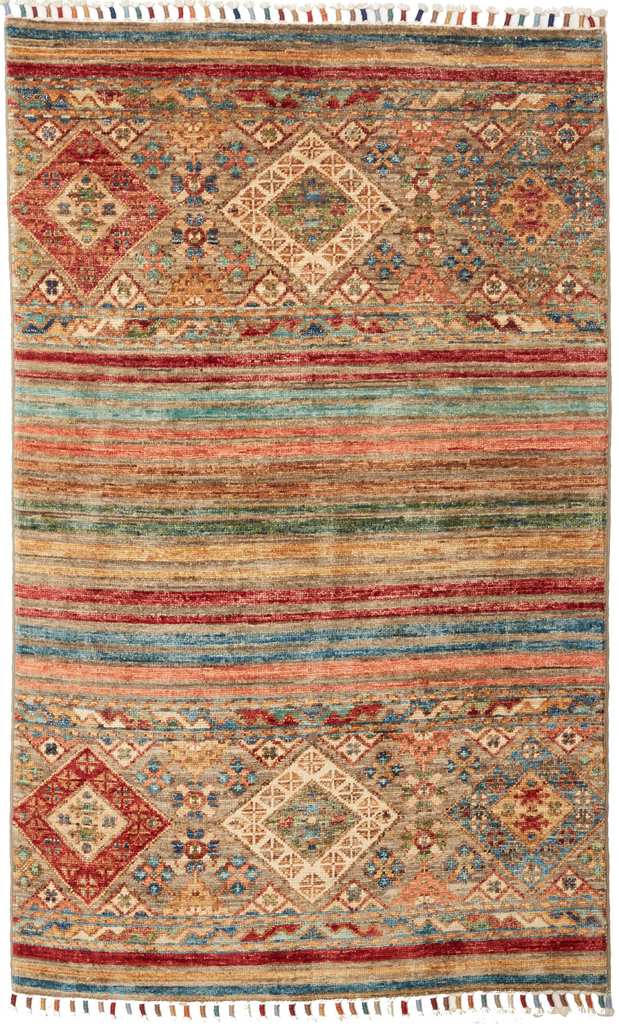 Samarkand Tapis d'Orient 80x130 Gris (Pakistan) Noué À La Main