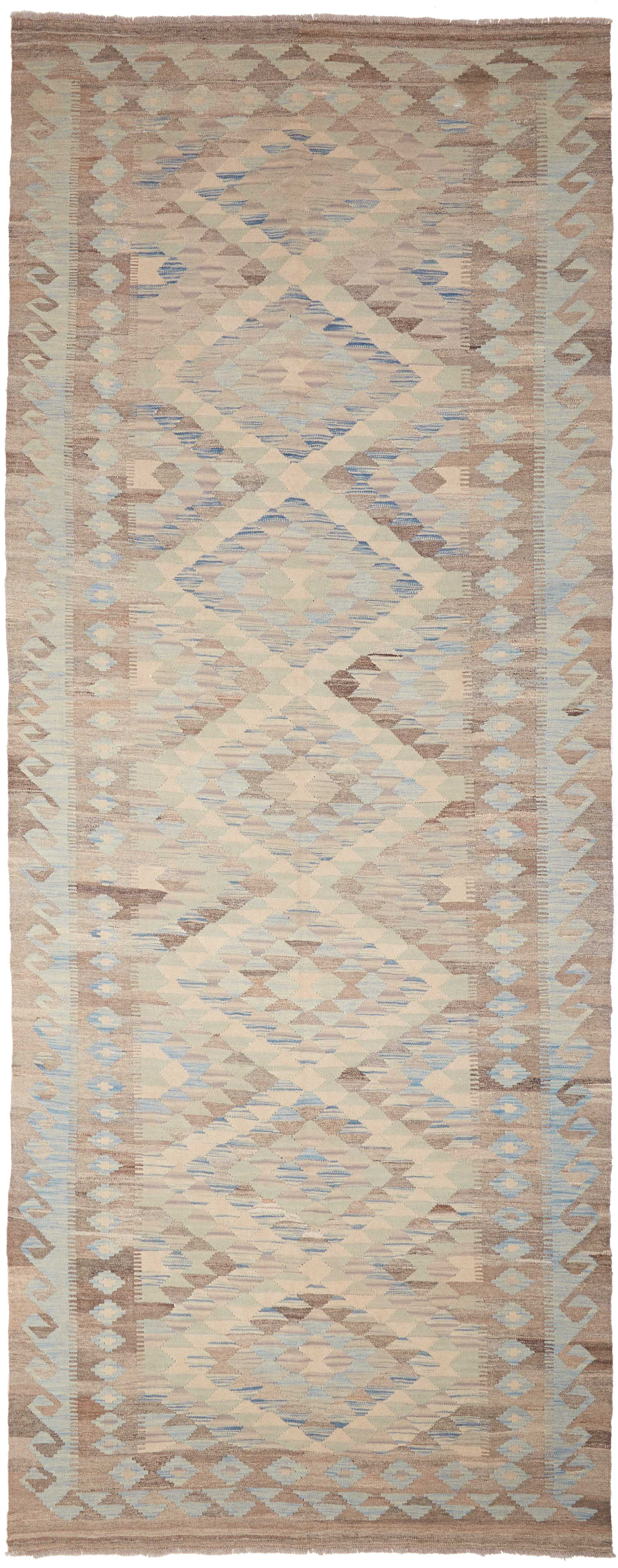 Kelim Orientalisk matta 390 x 150 Vit (pakistan) Handvävd