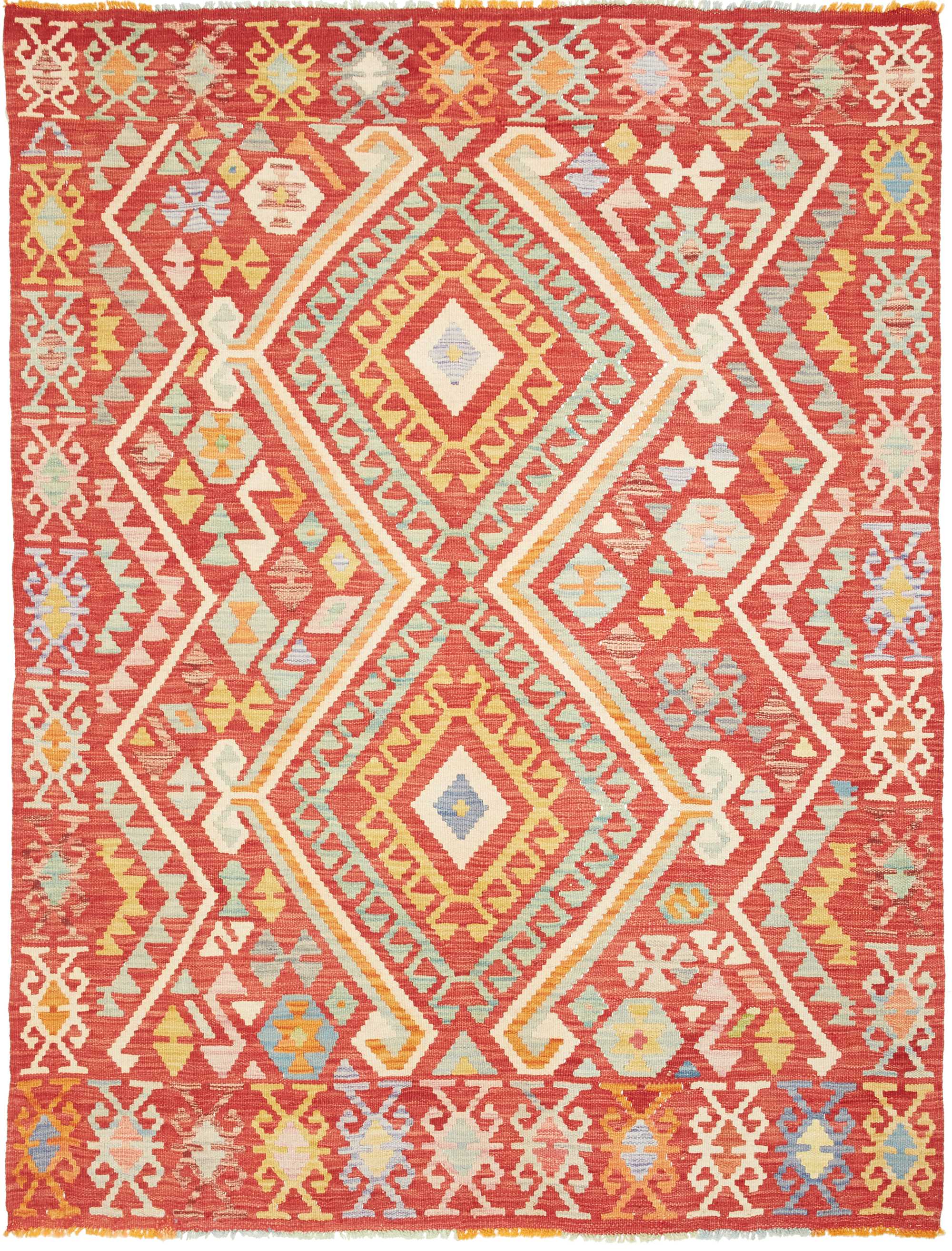 Kelim Orientalsk teppe 150x200 Hvit (Pakistan) Håndvevd