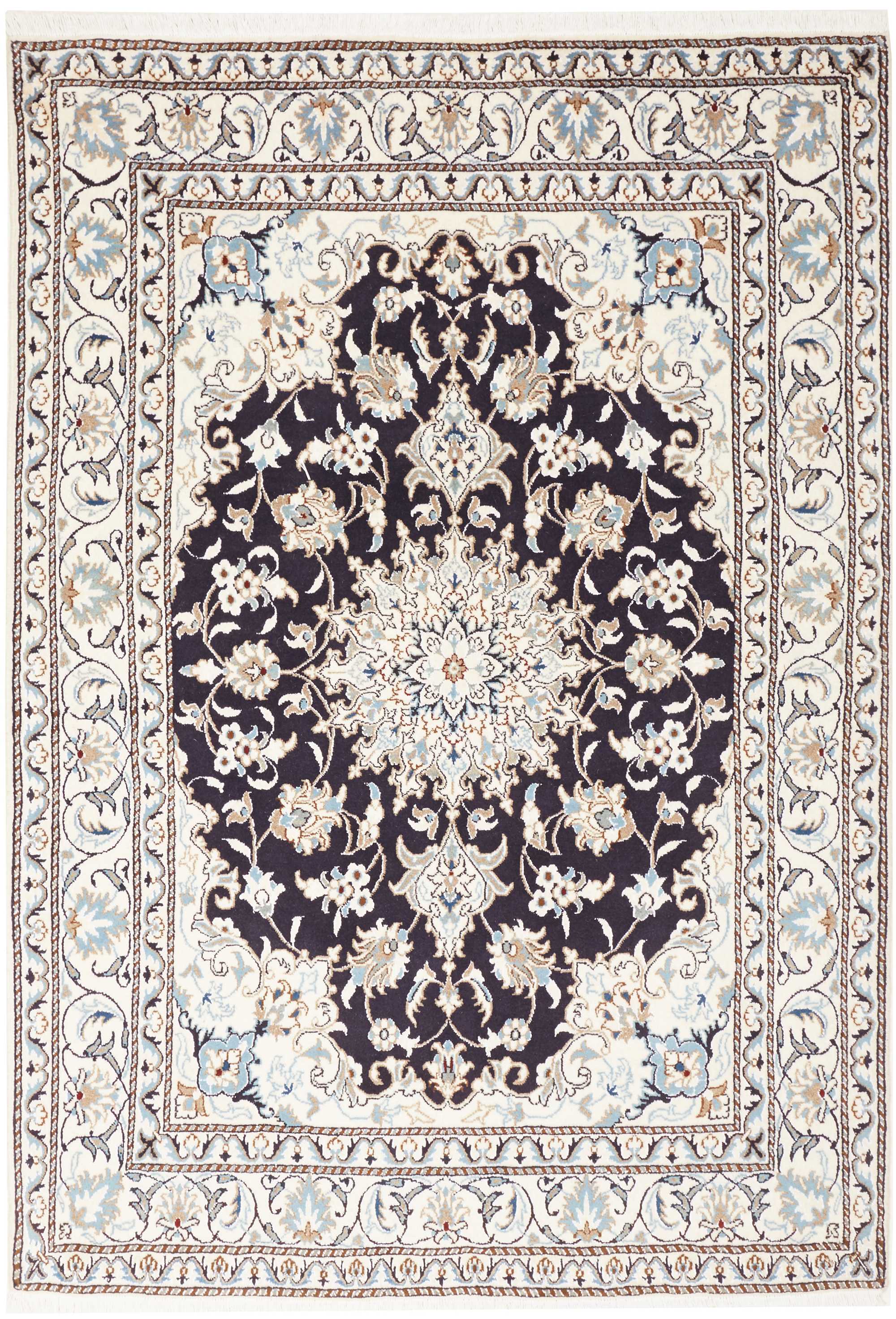 Nain Keleti szőnyeg 150x210 Fehér (Irán) Kézzel Csomózott