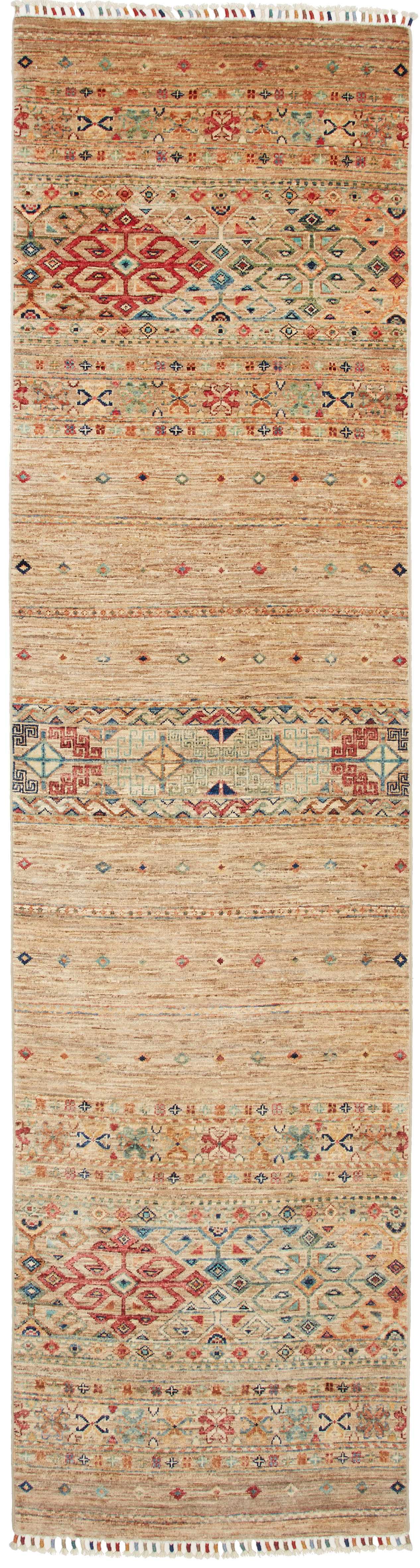 Samarkand Dywan 300 x 80 Zielony (Pakistan) Ręcznie Tkany