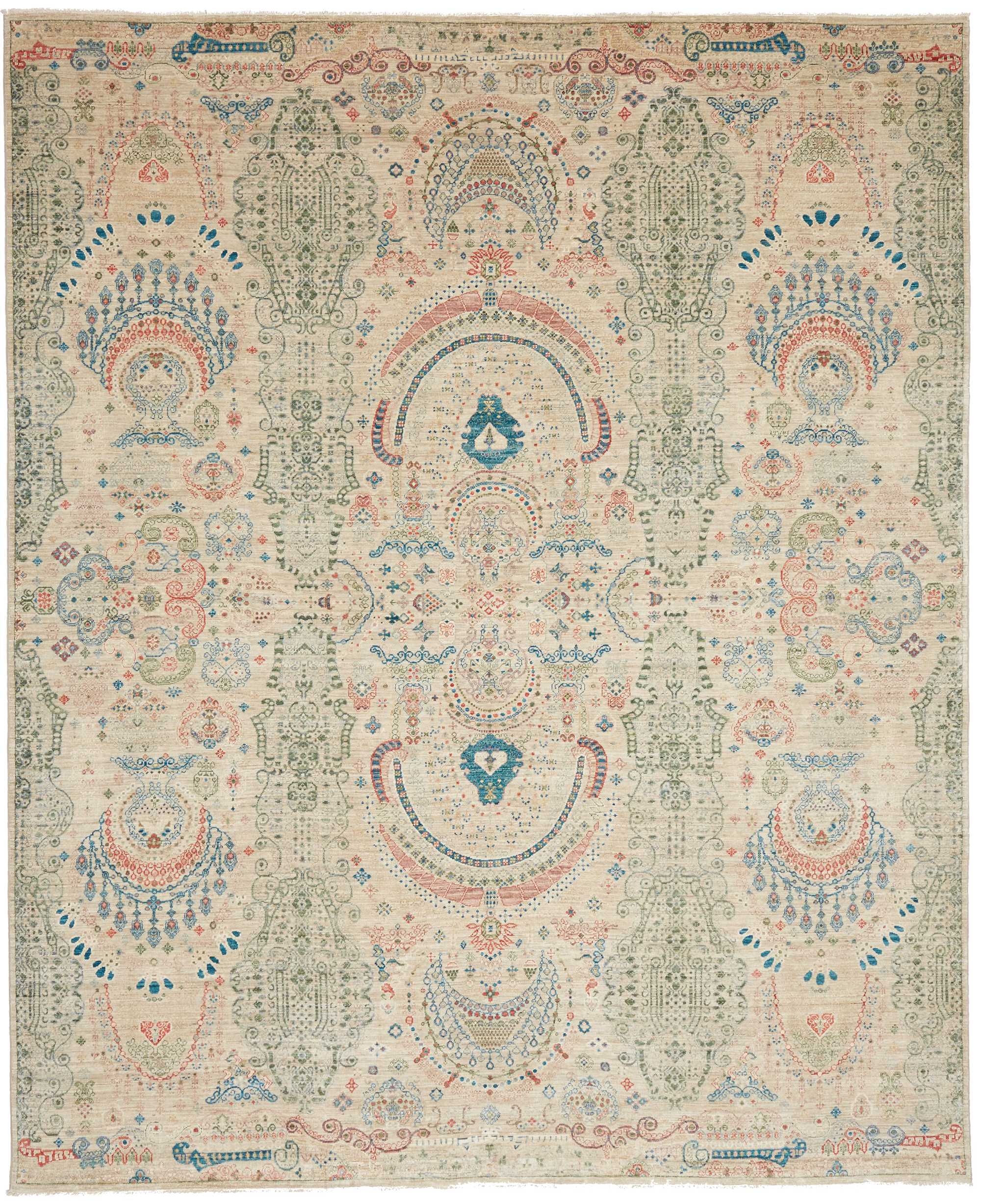 Samarkand Dywan orientalny 250 x 300 Biały (Pakistan) Ręcznie Tkany