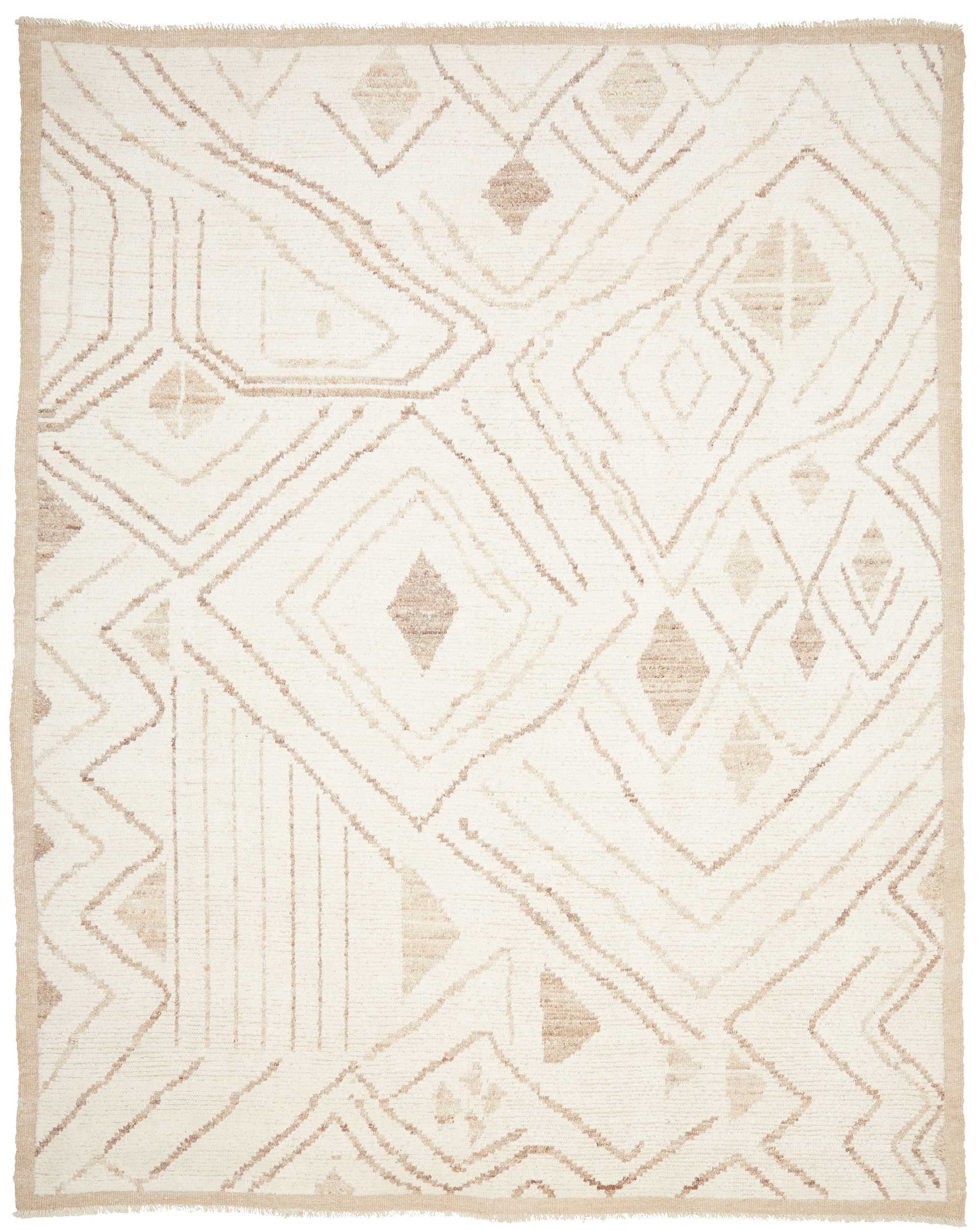 Berber Dywan 310 x 250 Biały (Pakistan) Ręcznie Tkany