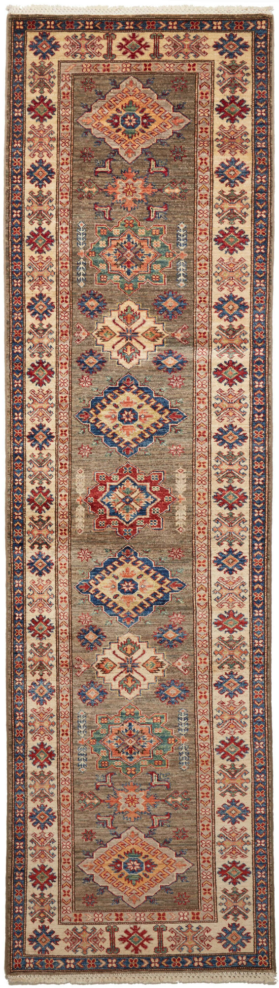 Kazak Orientalisk matta 300x80 Brun (pakistan) Handknuten