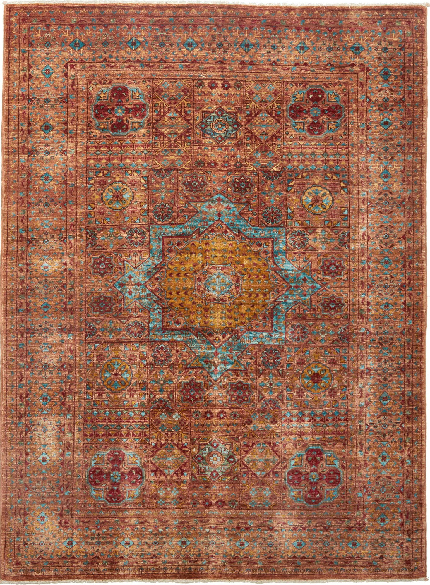 Mamluk Tapis d'Orient 130 x 170 Gris (Pakistan) Noué À La Main