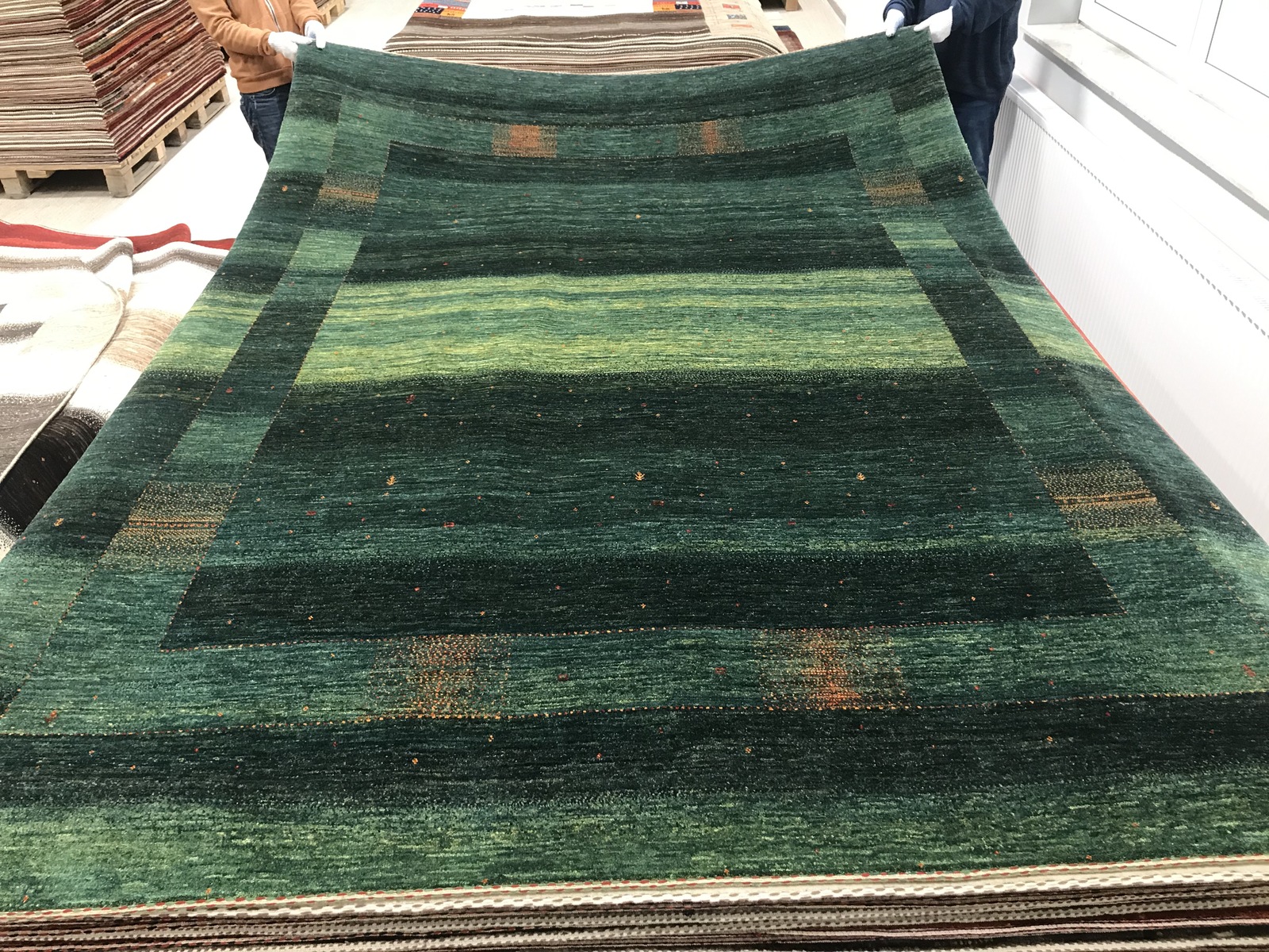 Loribaft Teppich 240 x 340 Grün (Iran) Handgeknüpft