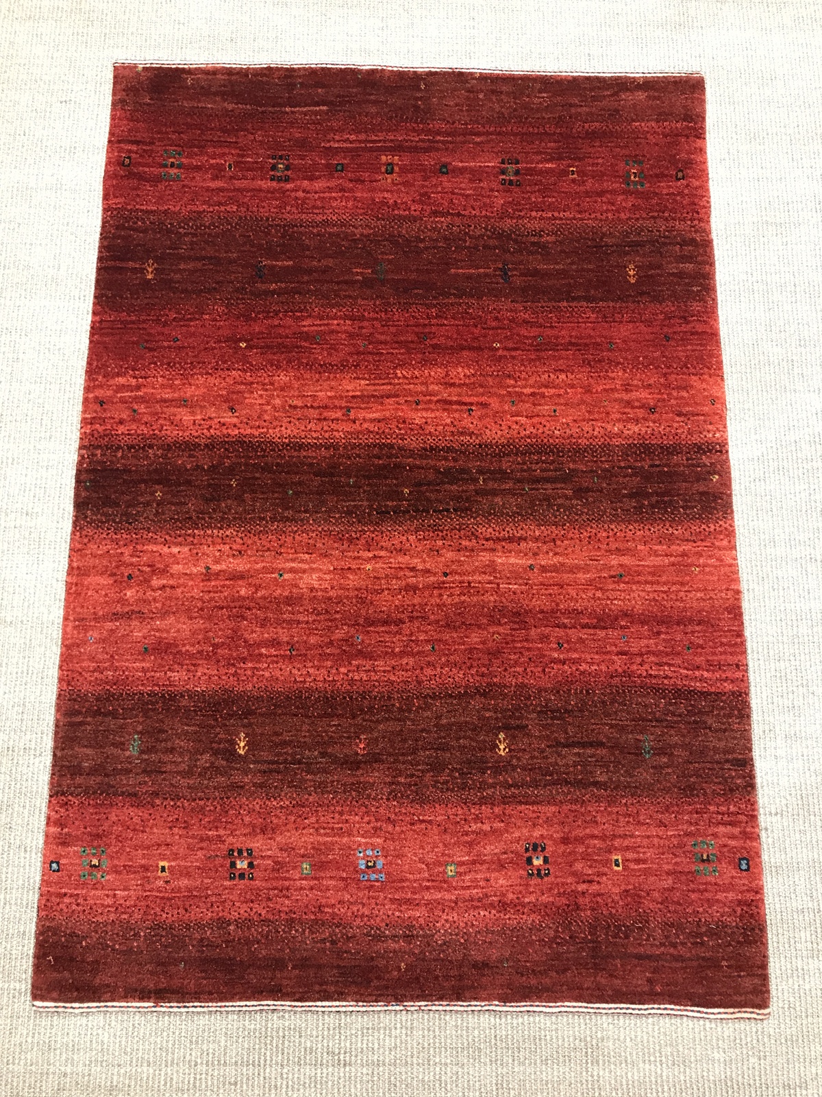 Loribaft Alfombra 100 x 140 Rojo (Iran) Anudado A Mano