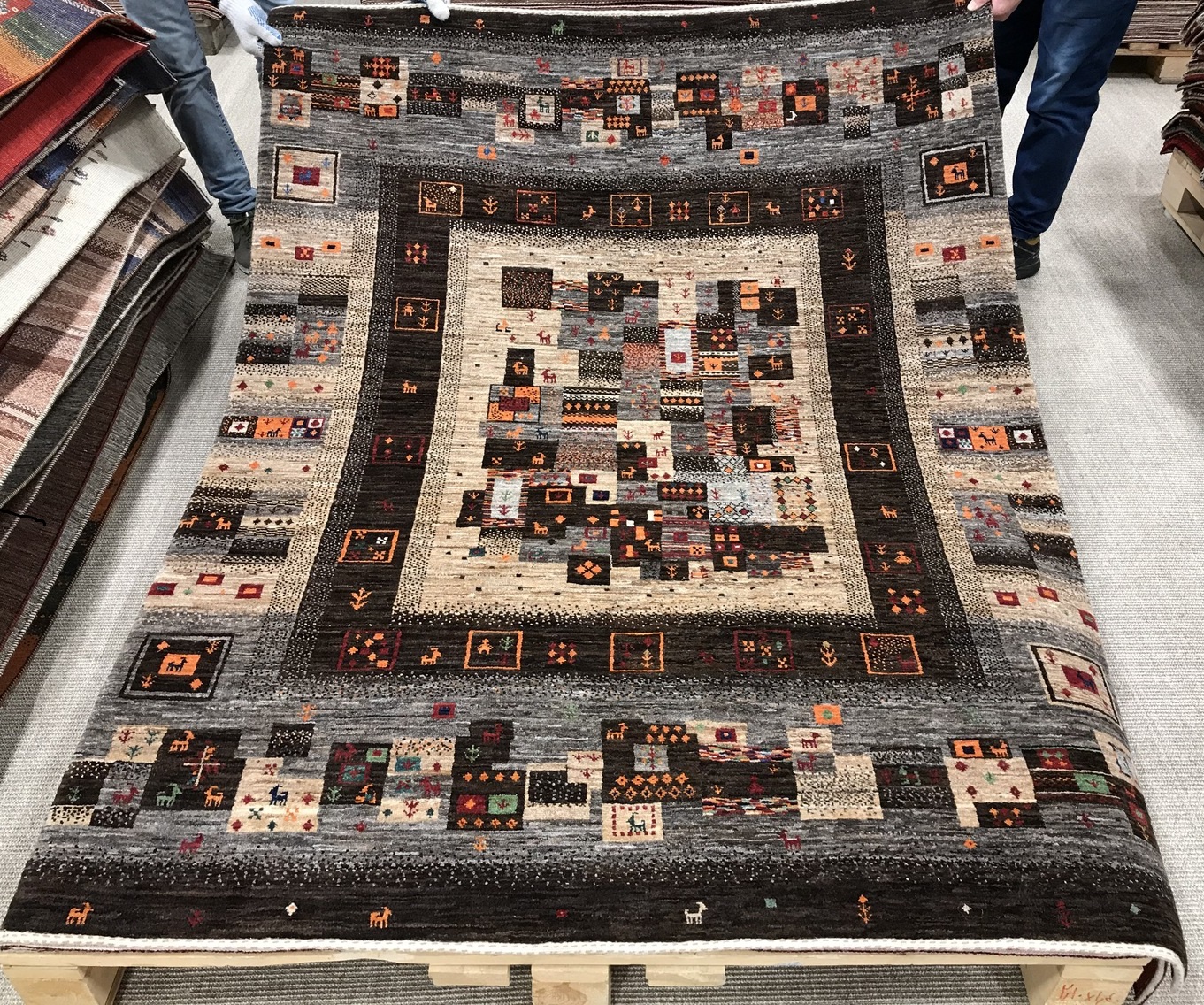 Loribaft Tapete oriental 150 x 200 Cinzento (Irã) Atado À Mão